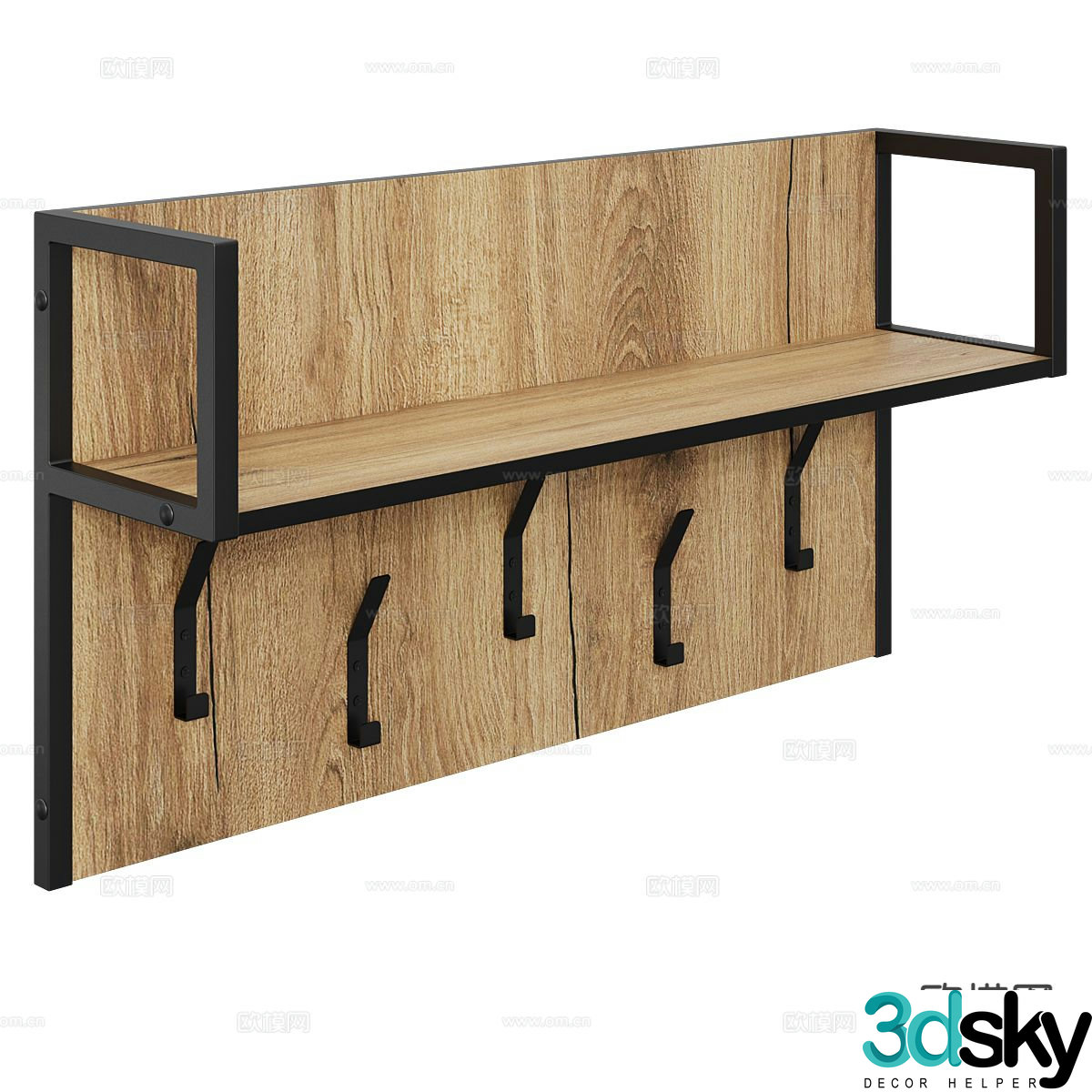 Nordic simple wall hanging shelf 3d model