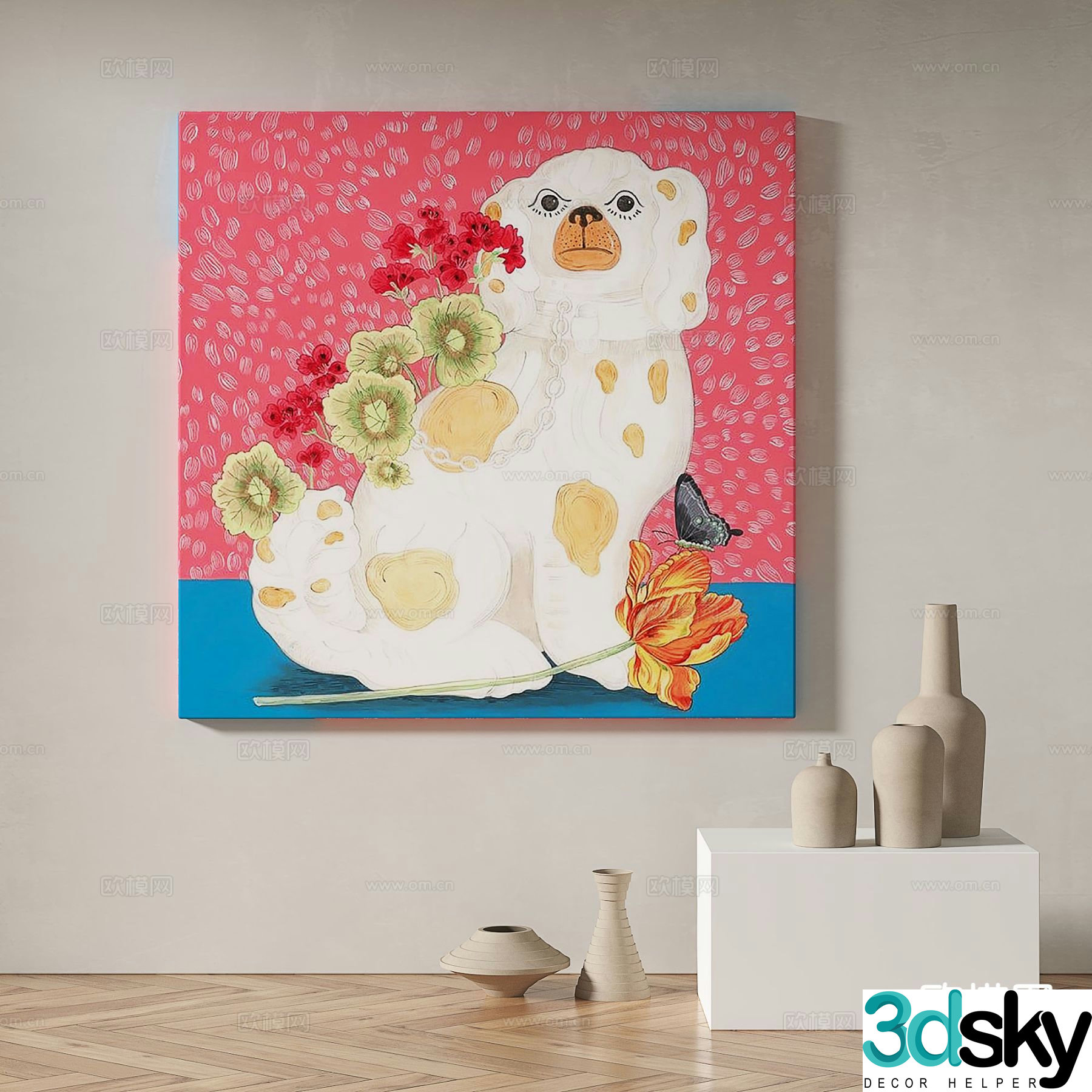 Modern art painting decorative painting 3d model