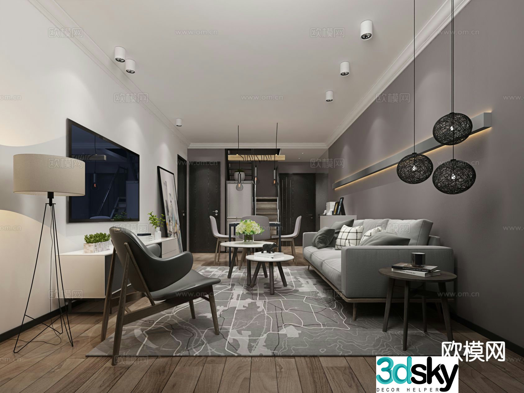 Modern living room 3d model