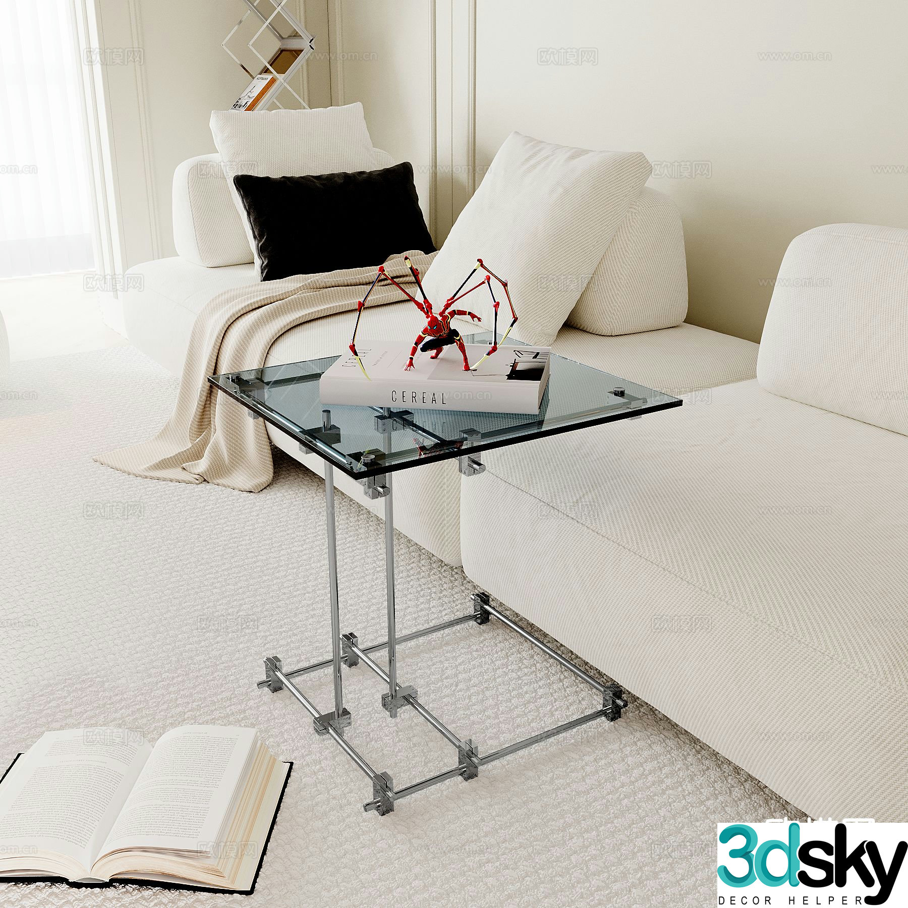 Modern side table corner table 3d model