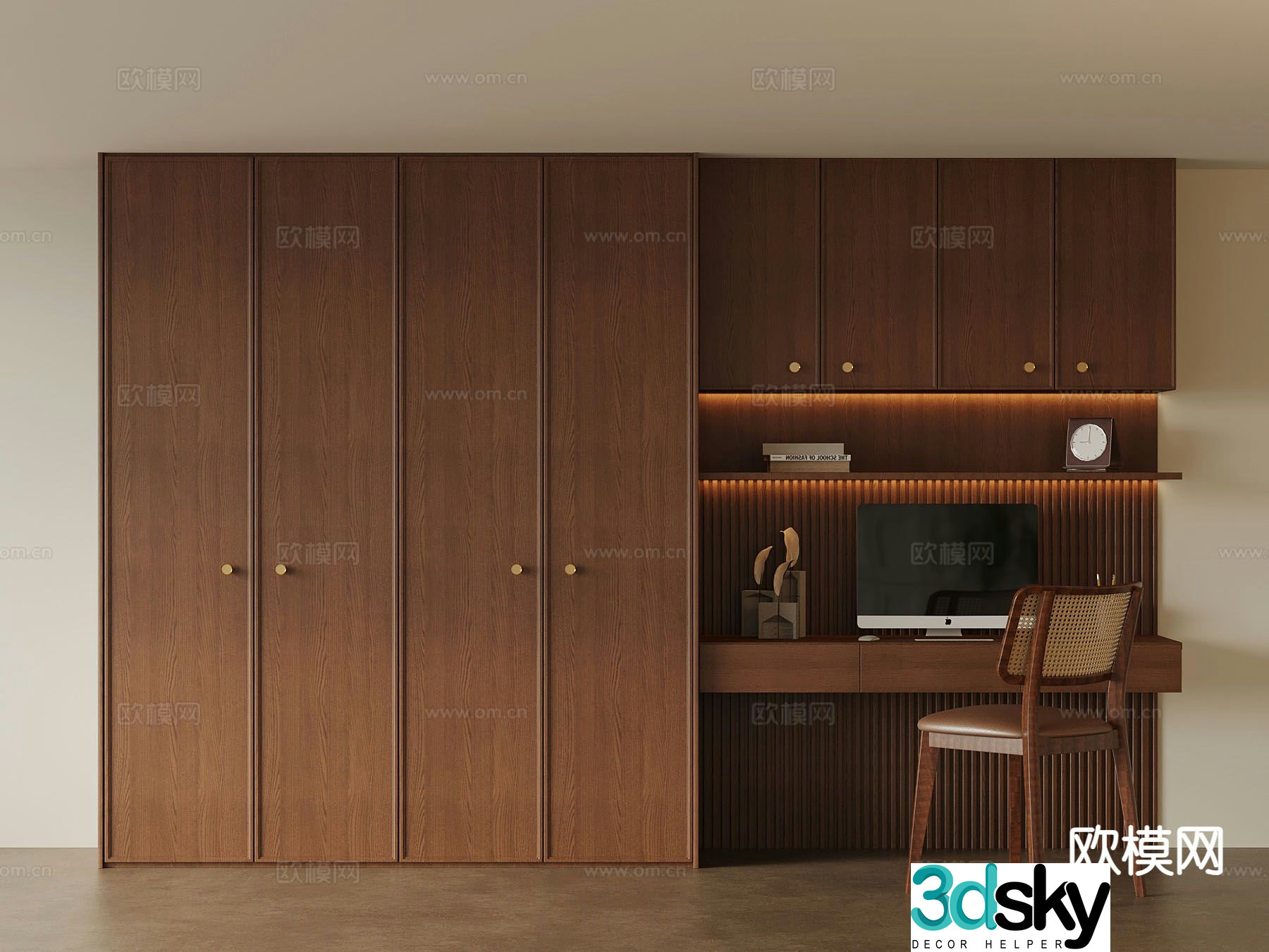 Medieval style wardrobe 3d model