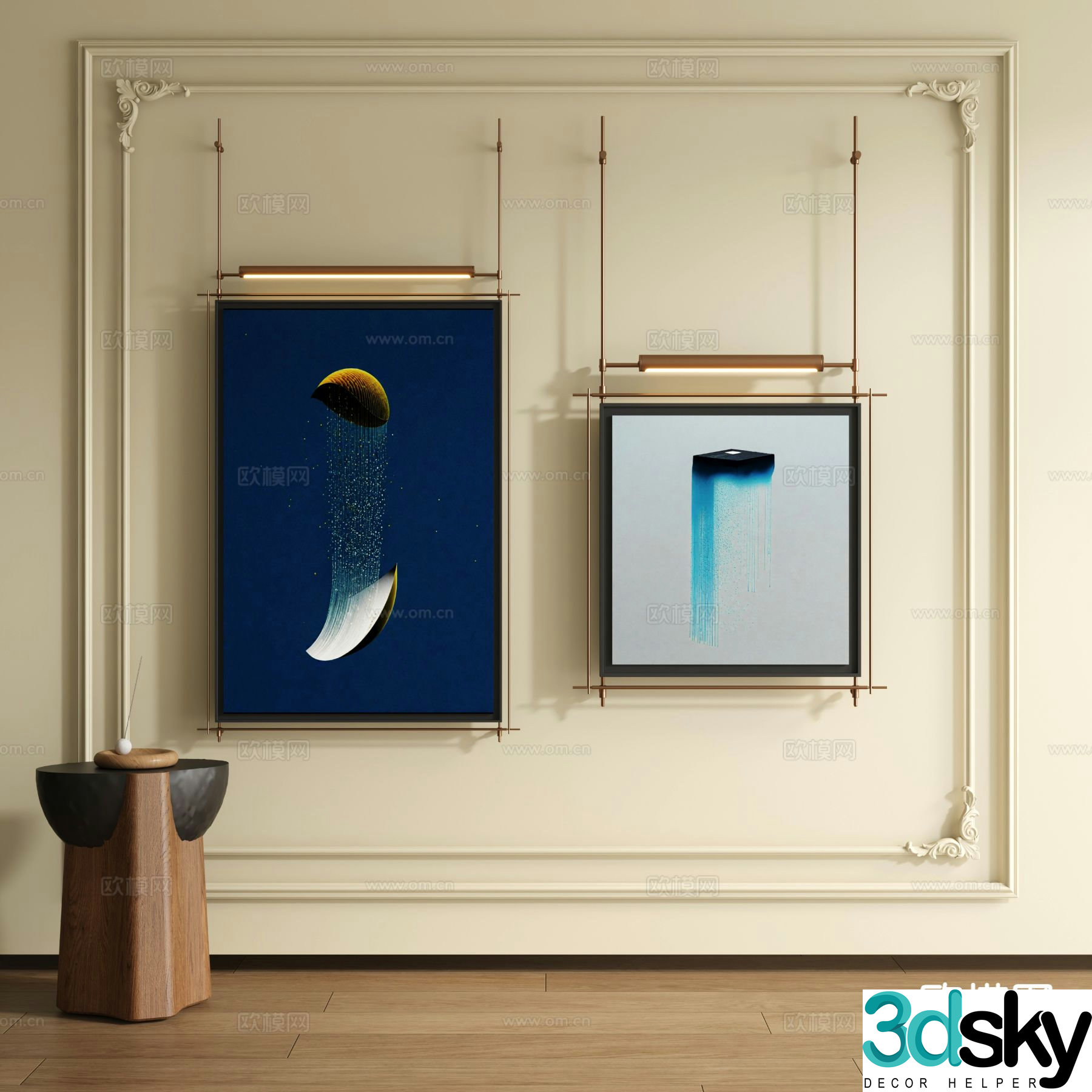 Modern art painting decorative painting 3d model