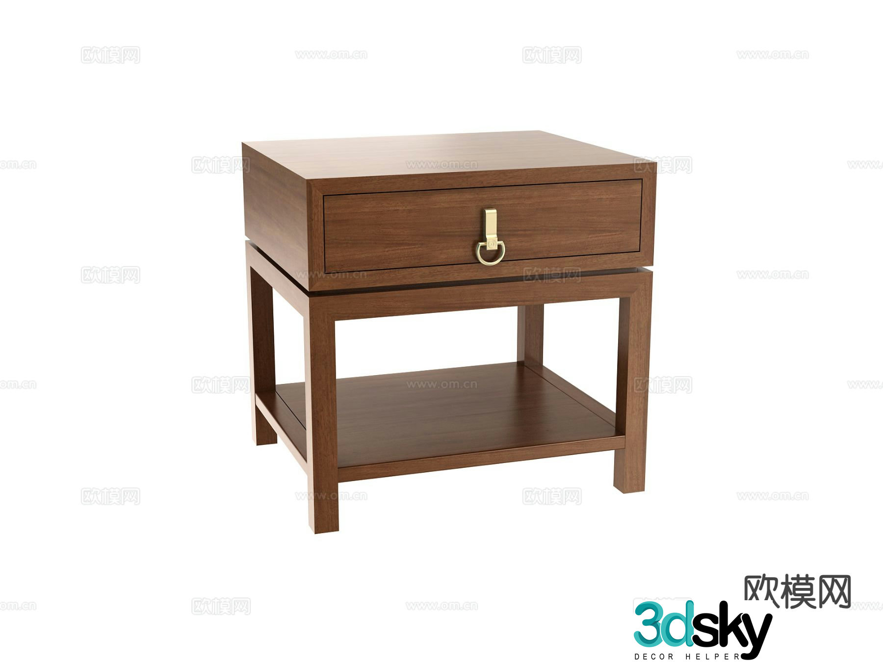 New Chinese style bedside table 3d model