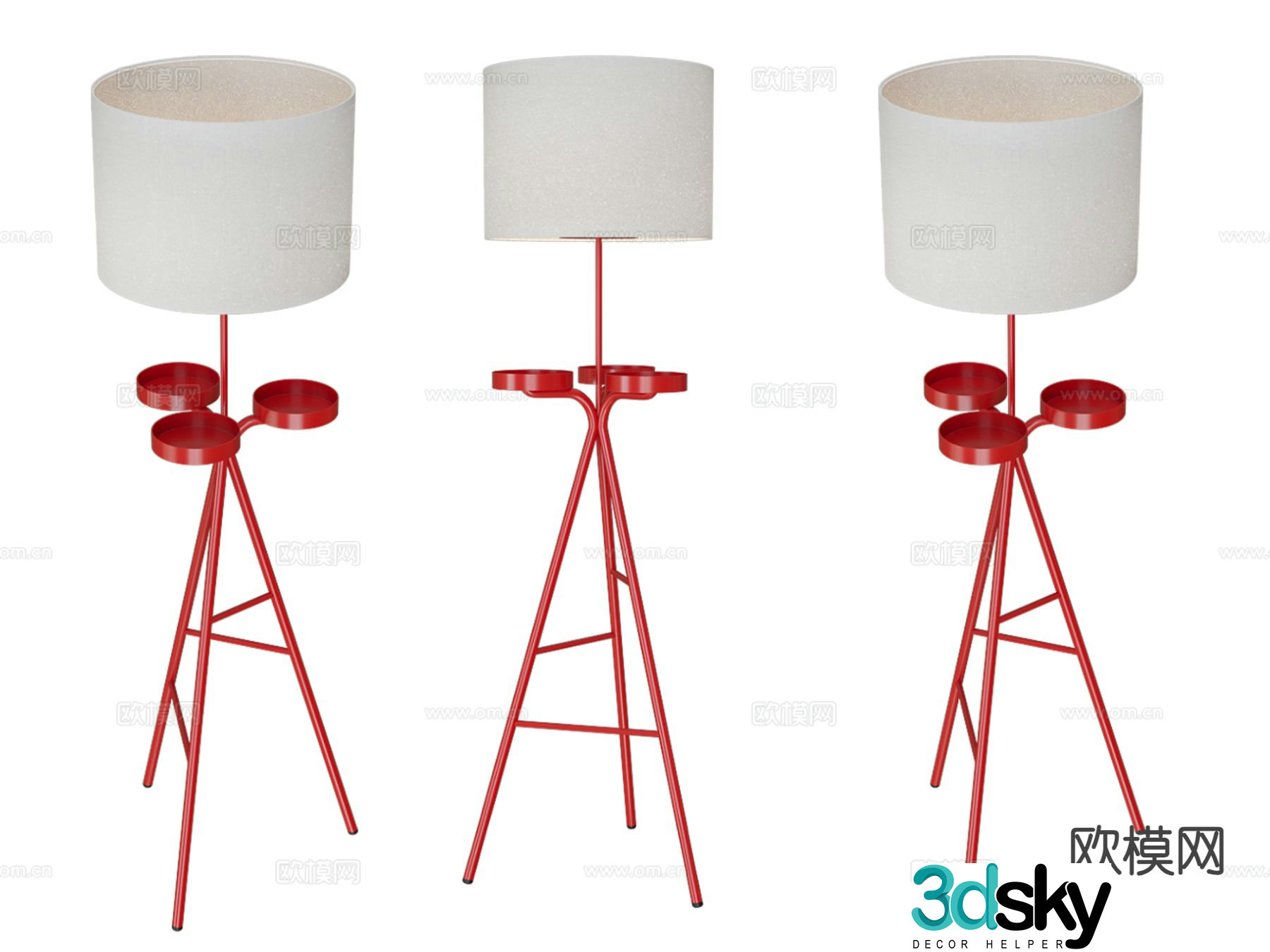 tripod floor lamp 3d model
