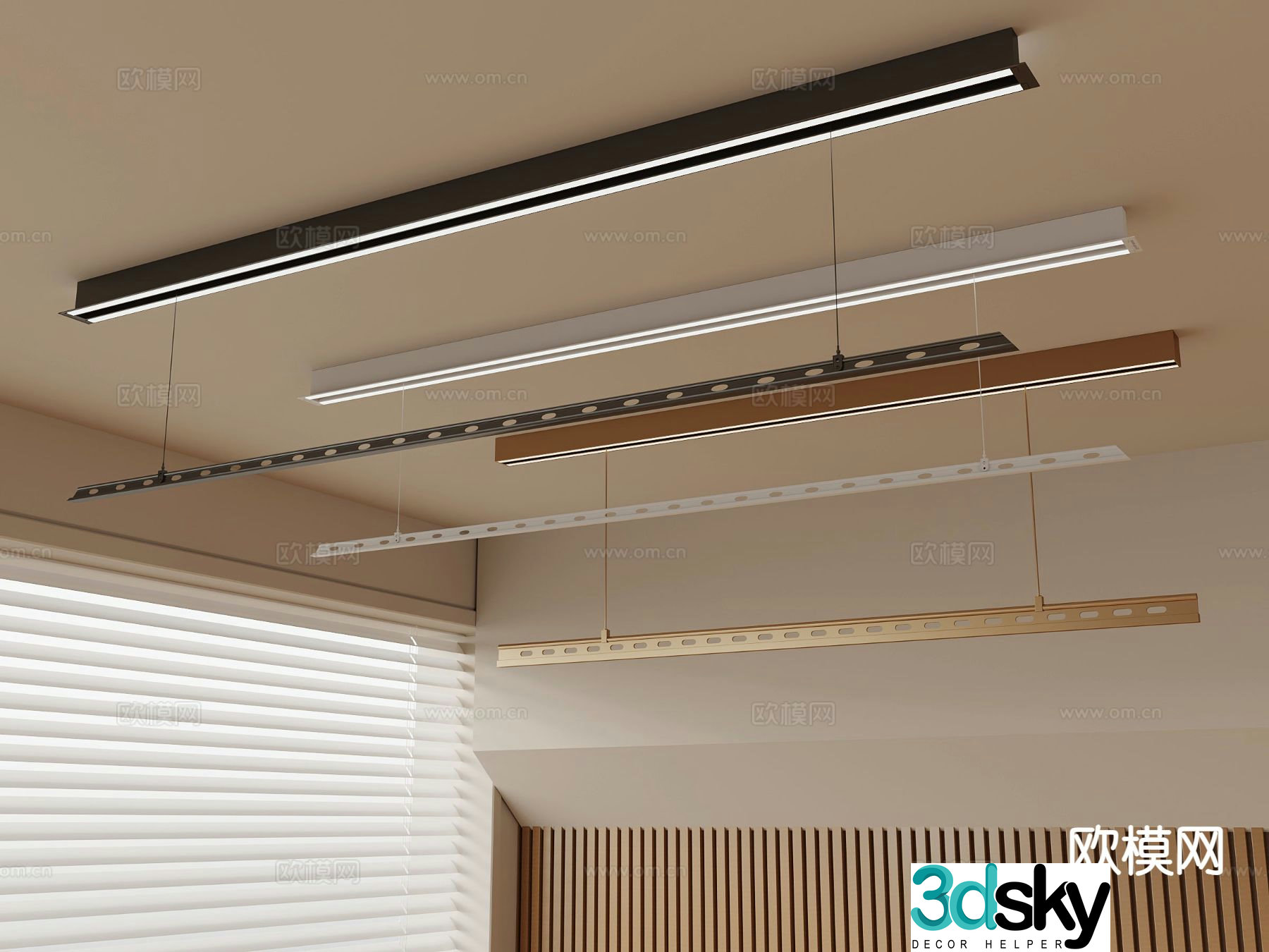Clothes drying pole electric clothes drying rack 3d model