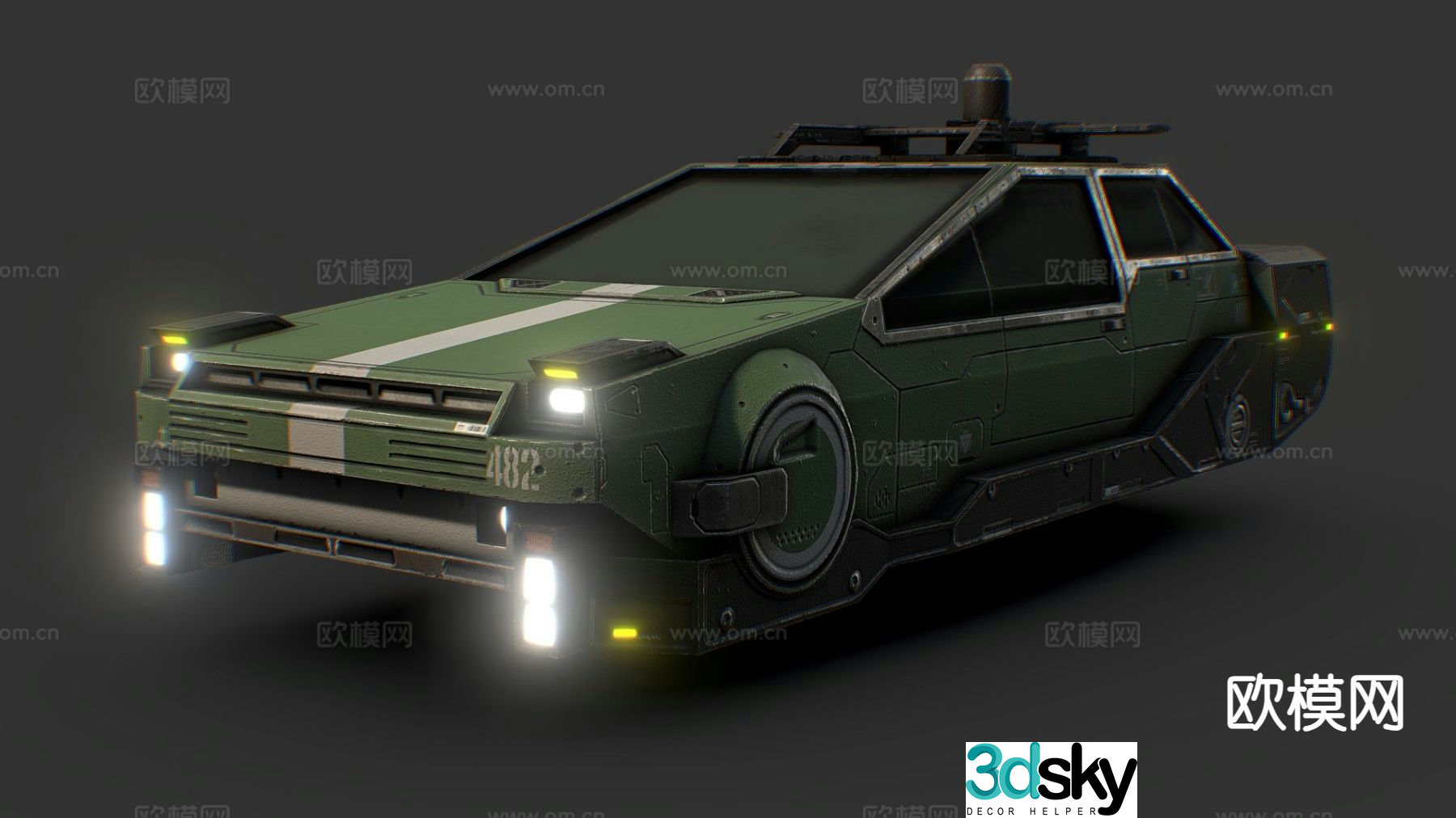Cyberpunk hover car 3d model