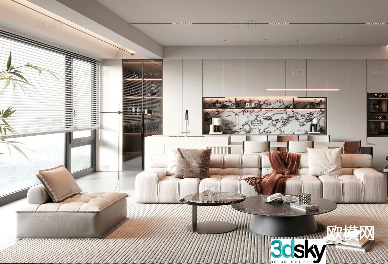 Modern living room 3d model