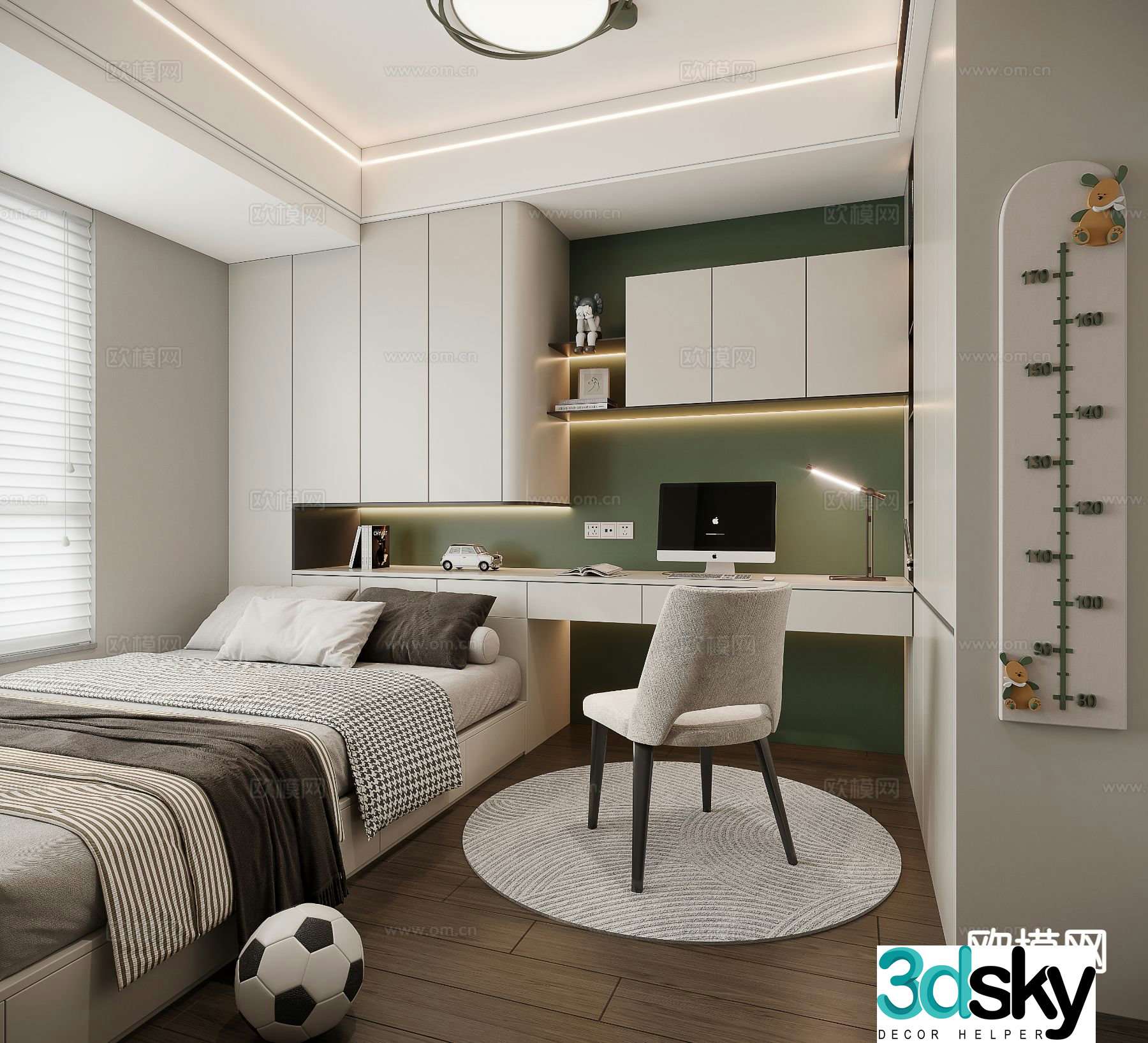 Modern tatami bedroom 3d model