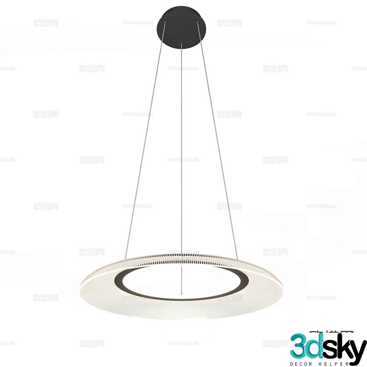 Light luxury chandelier 3d model