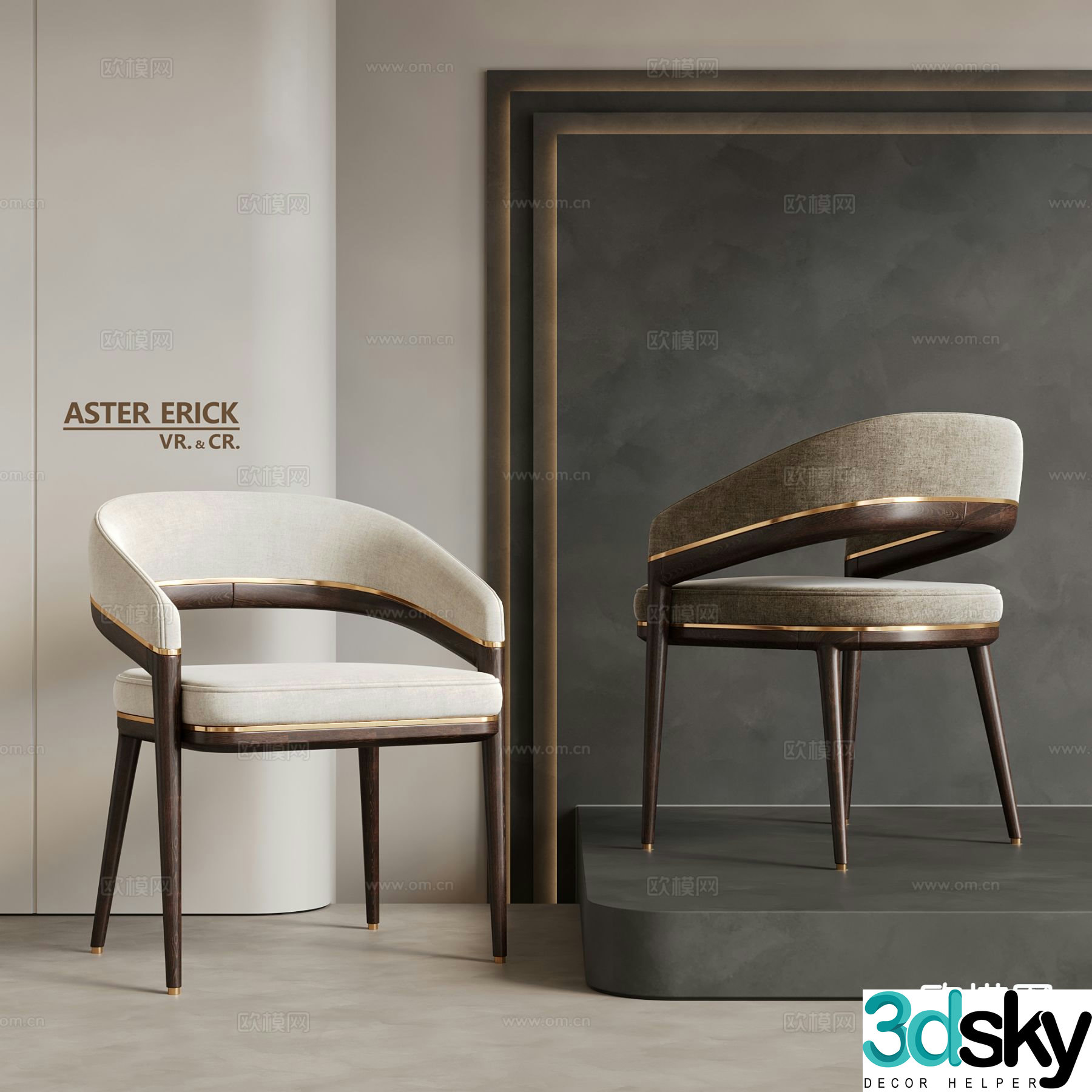 Modern chair dining chair 3d model