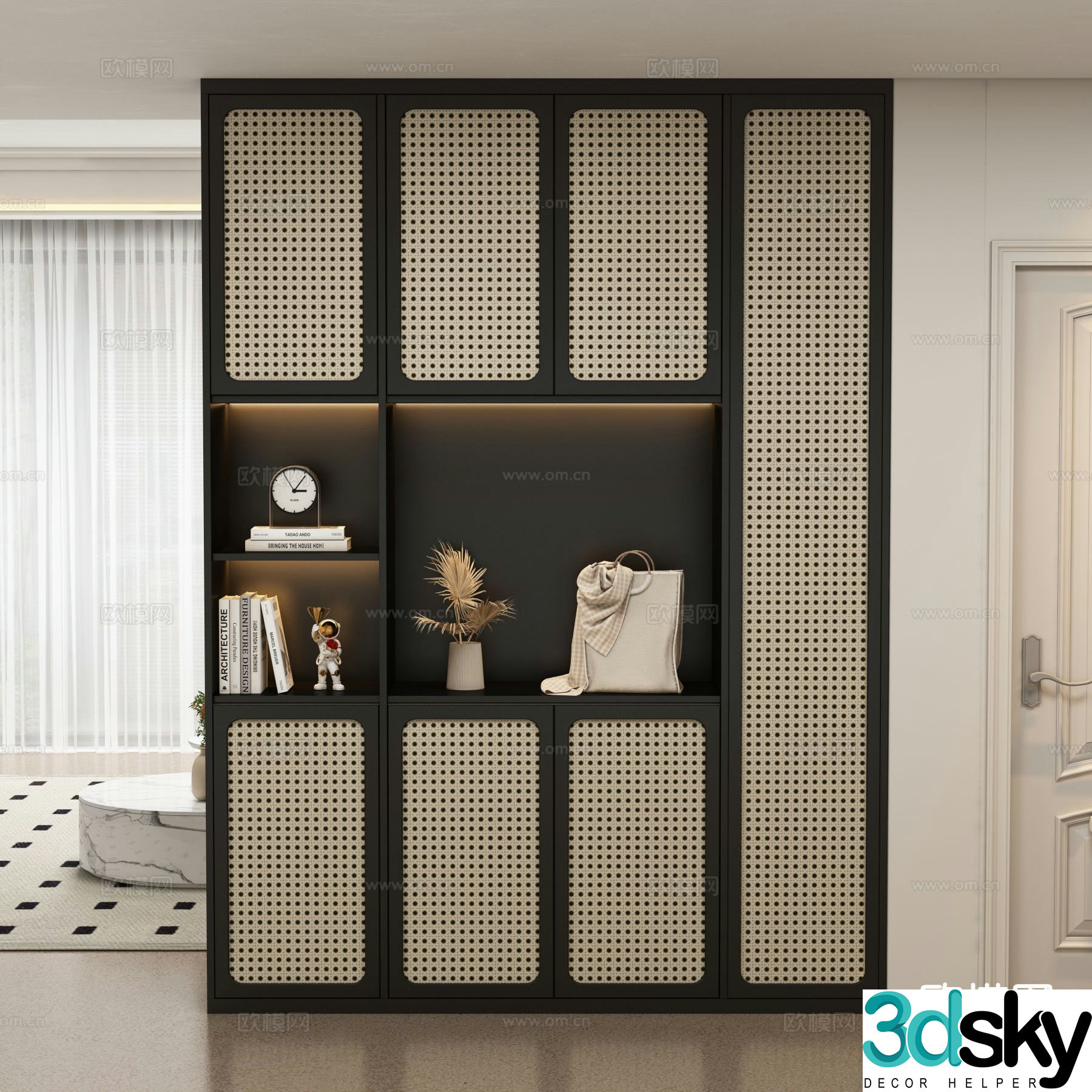 French entryway shoe cabinet 3d model