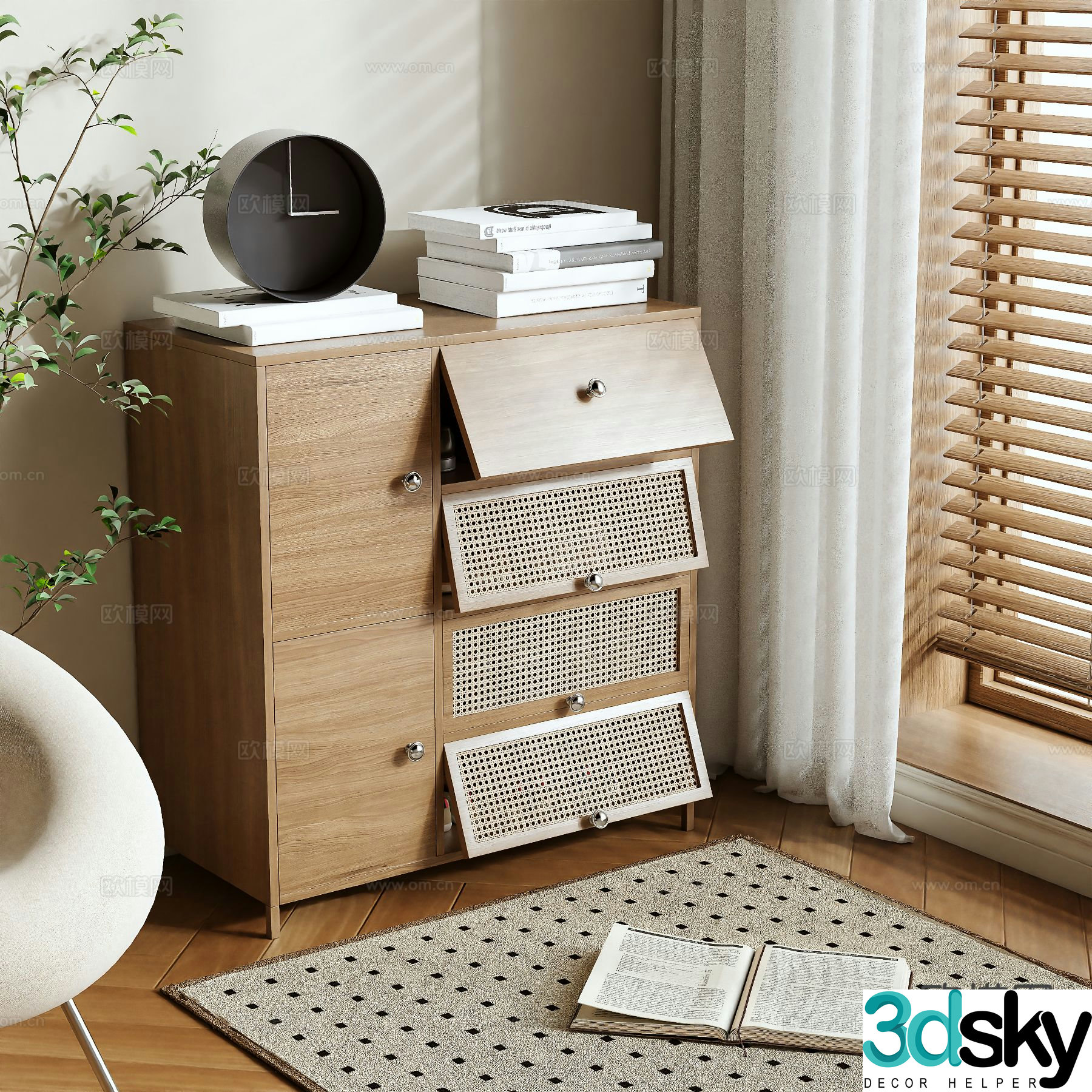 Modern shoe cabinet 3d model