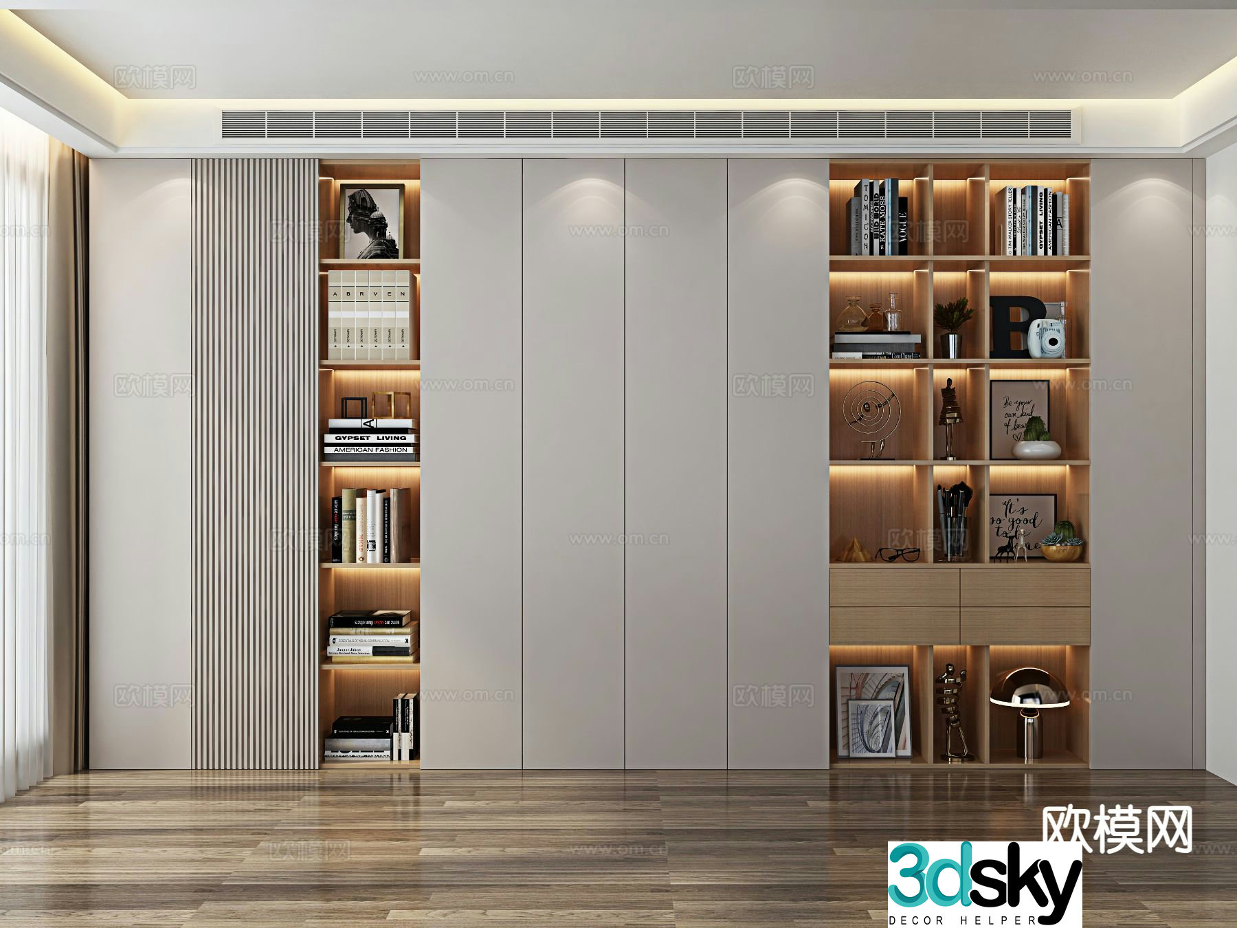 Modern bookcase 3d model