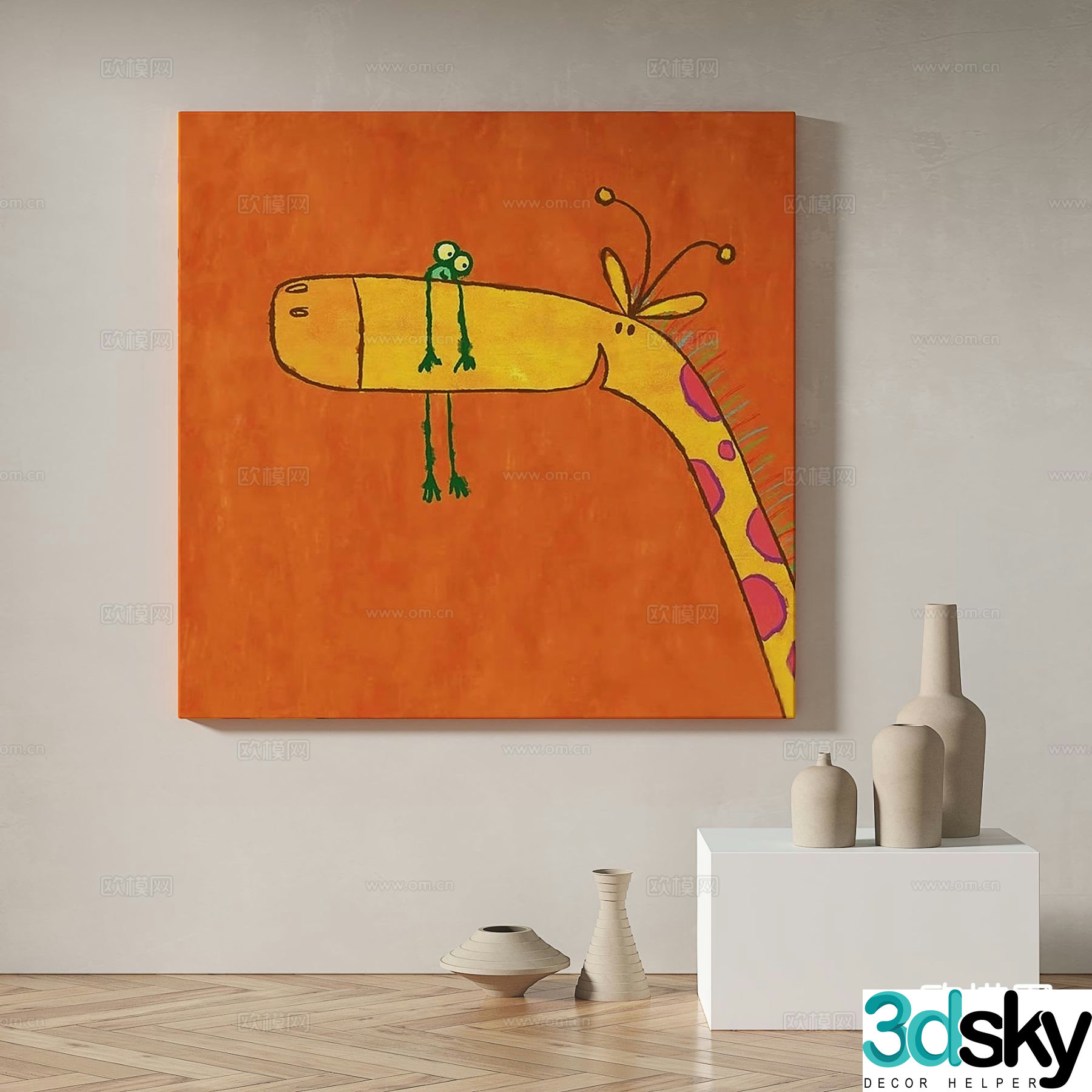 Modern art painting decorative painting 3d model