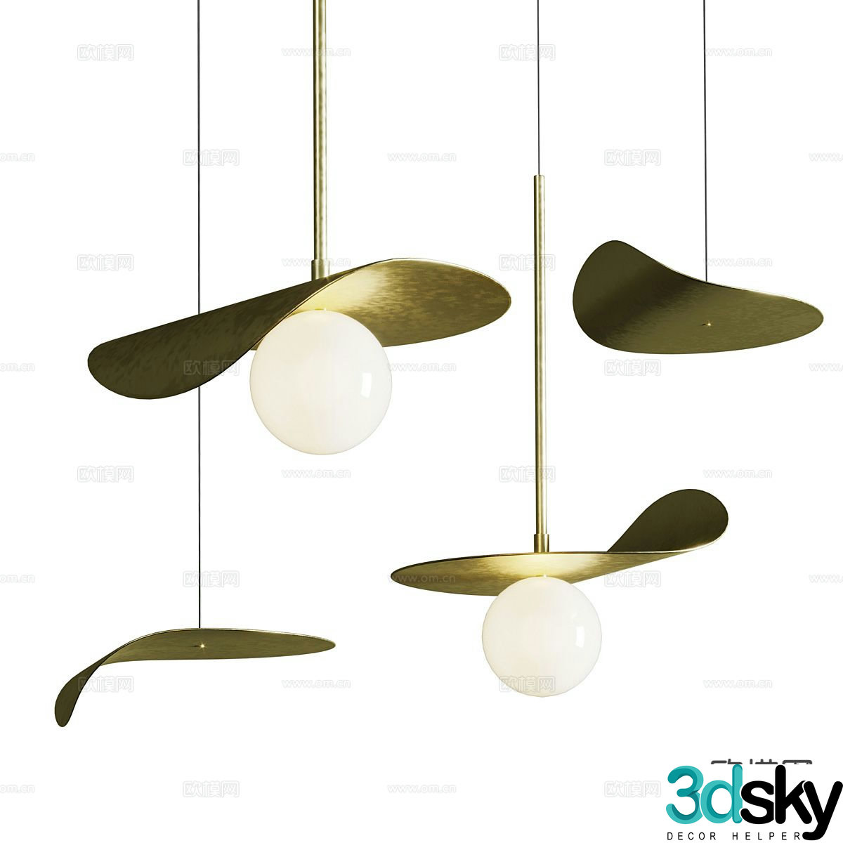 Light luxury chandelier 3d model
