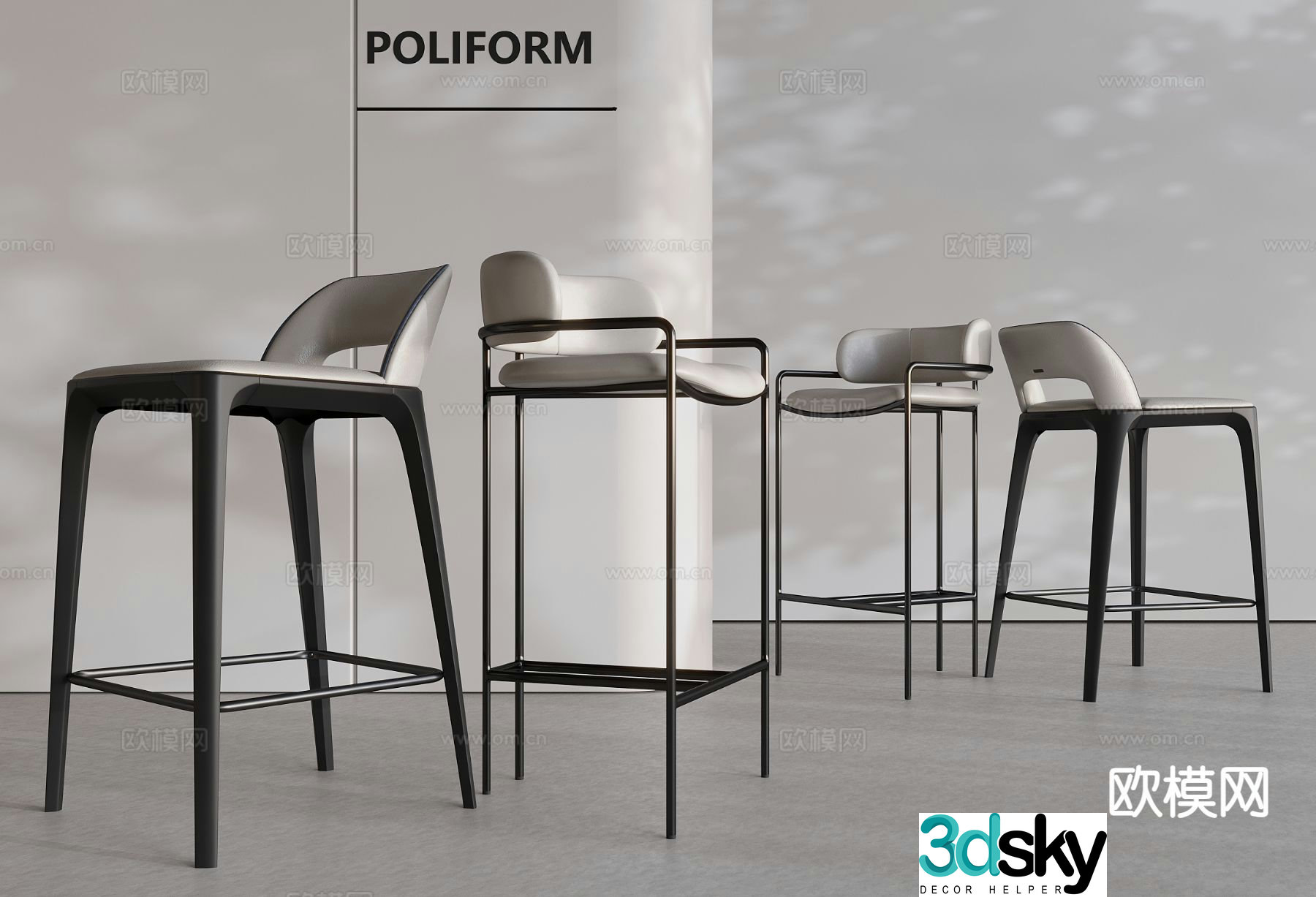 bar stool bar stool high stool 3d model