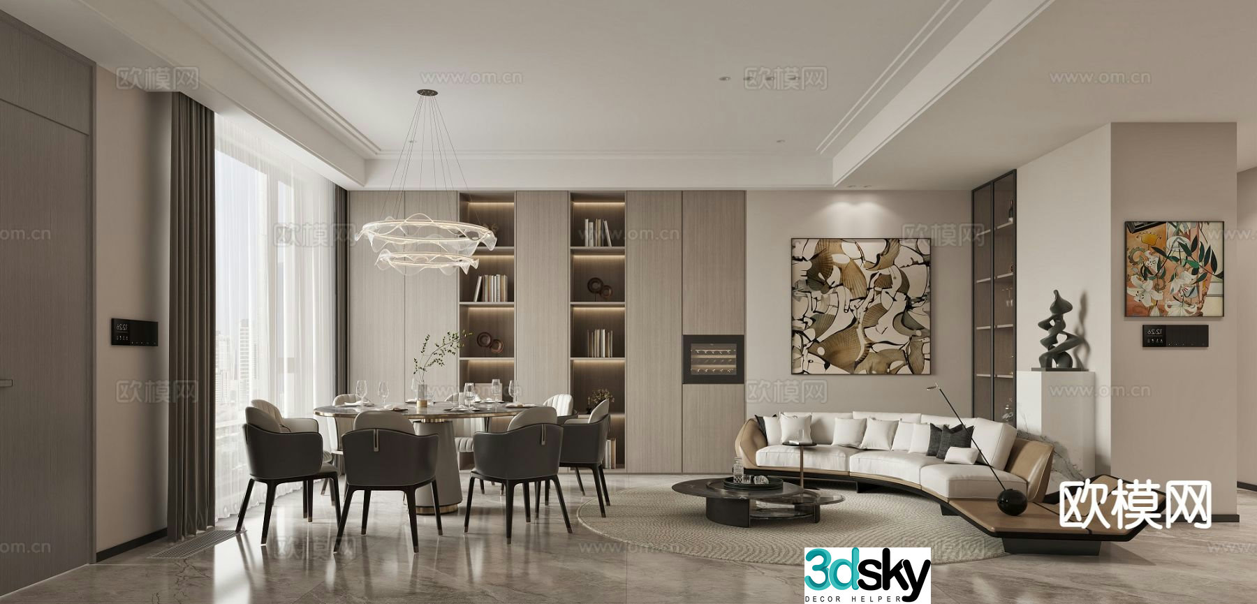 Modern guest restaurant 3d model