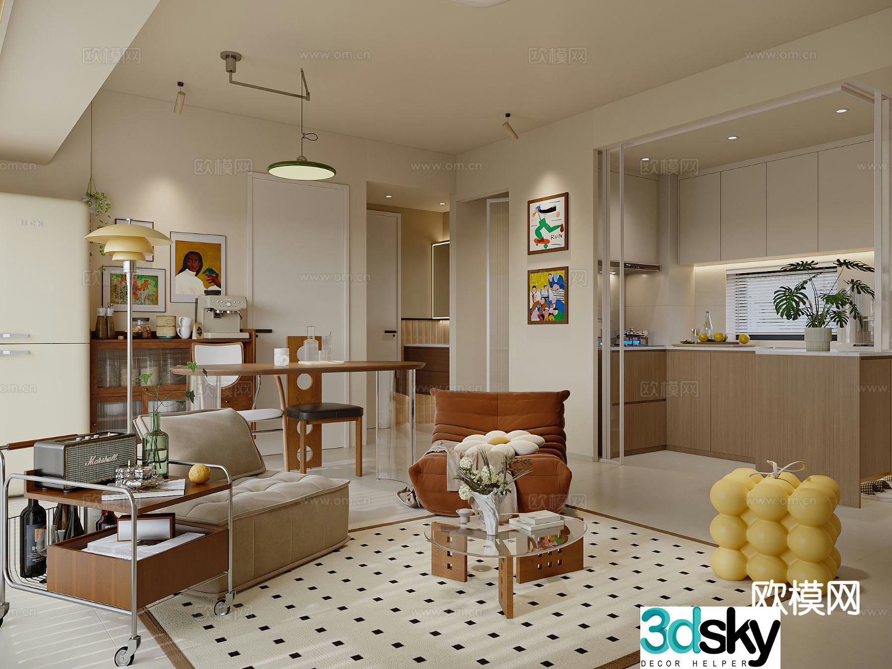Cream Fengke restaurant 3d model