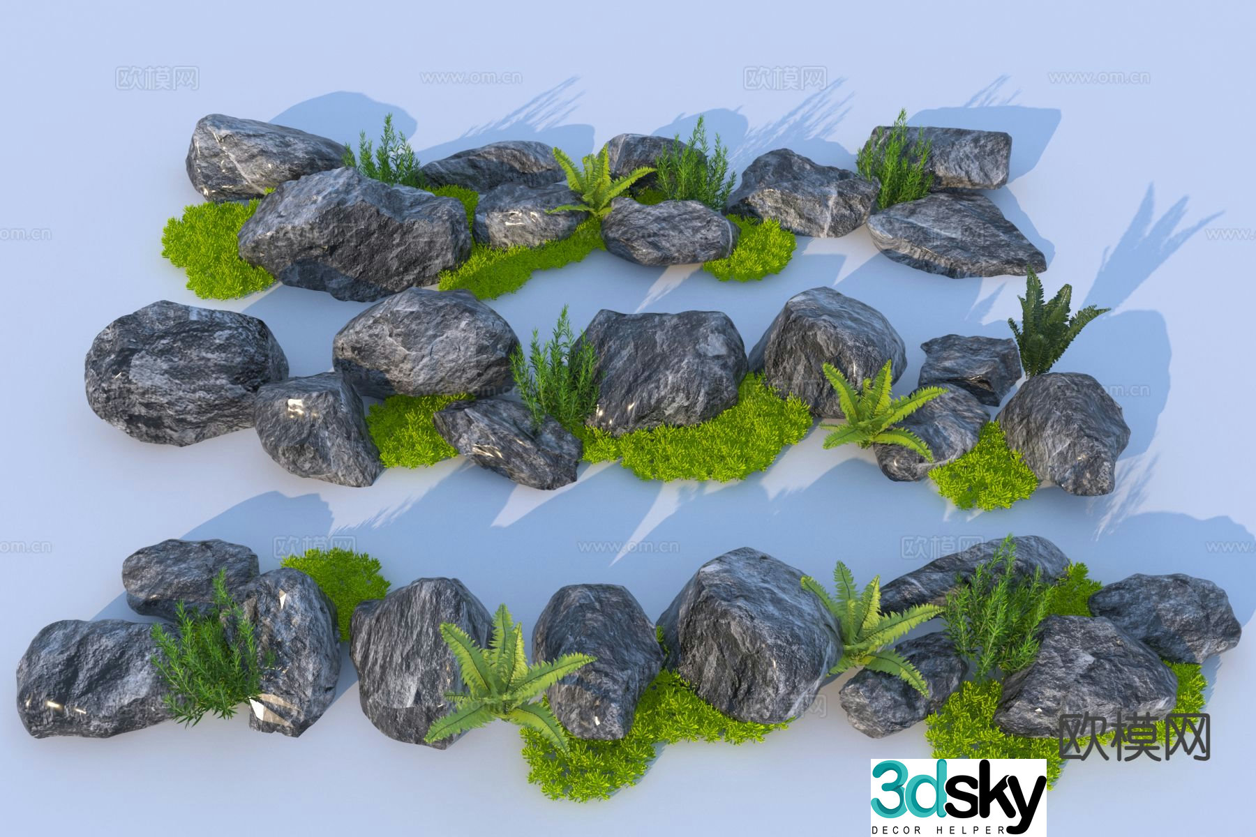 Modern landscape stone 3d model
