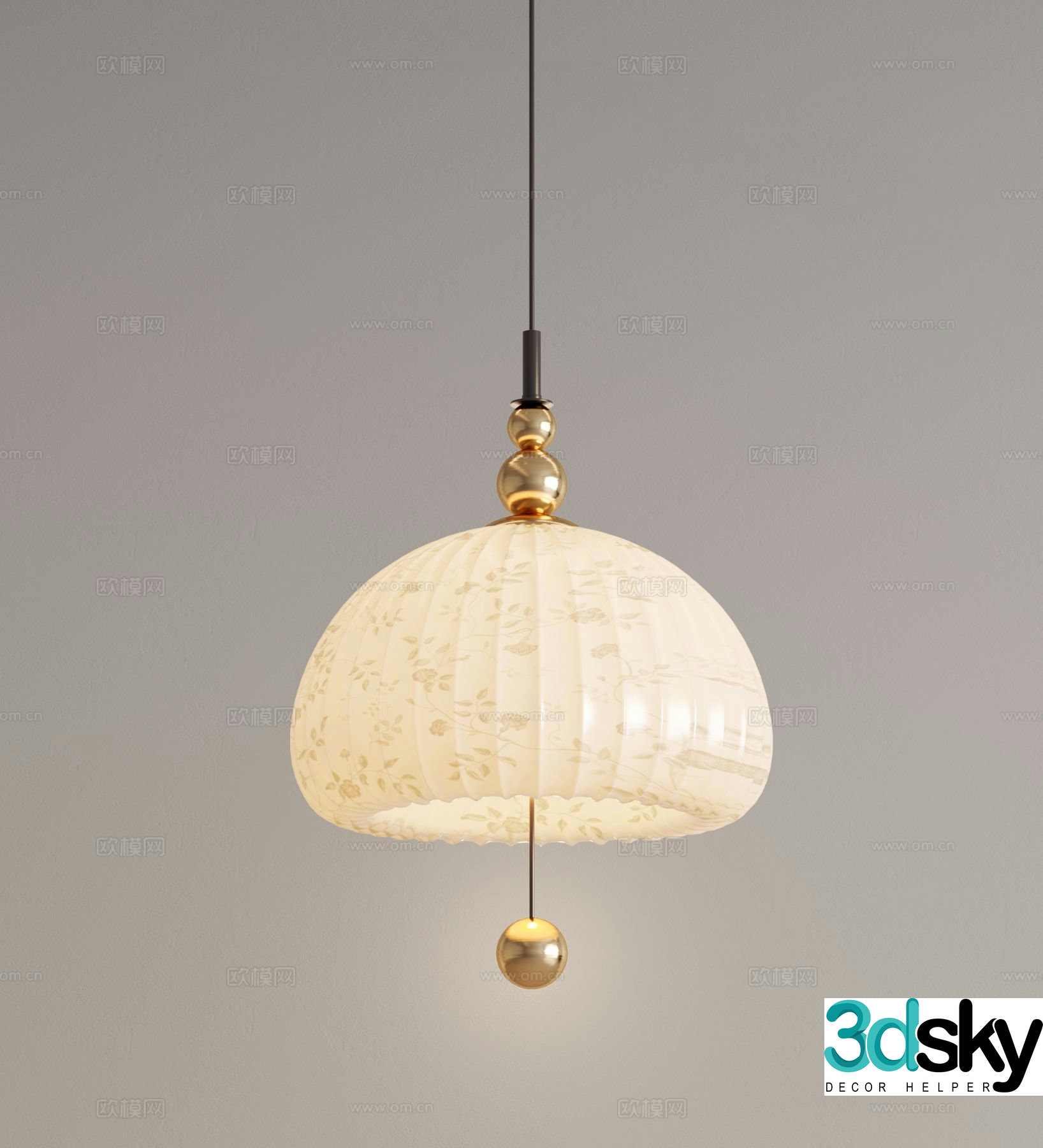 French bedside chandelier 3d model