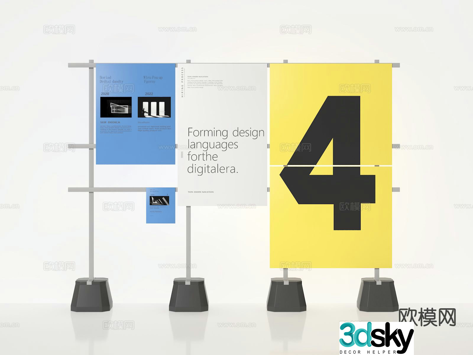 Display board poster signboard 3d model