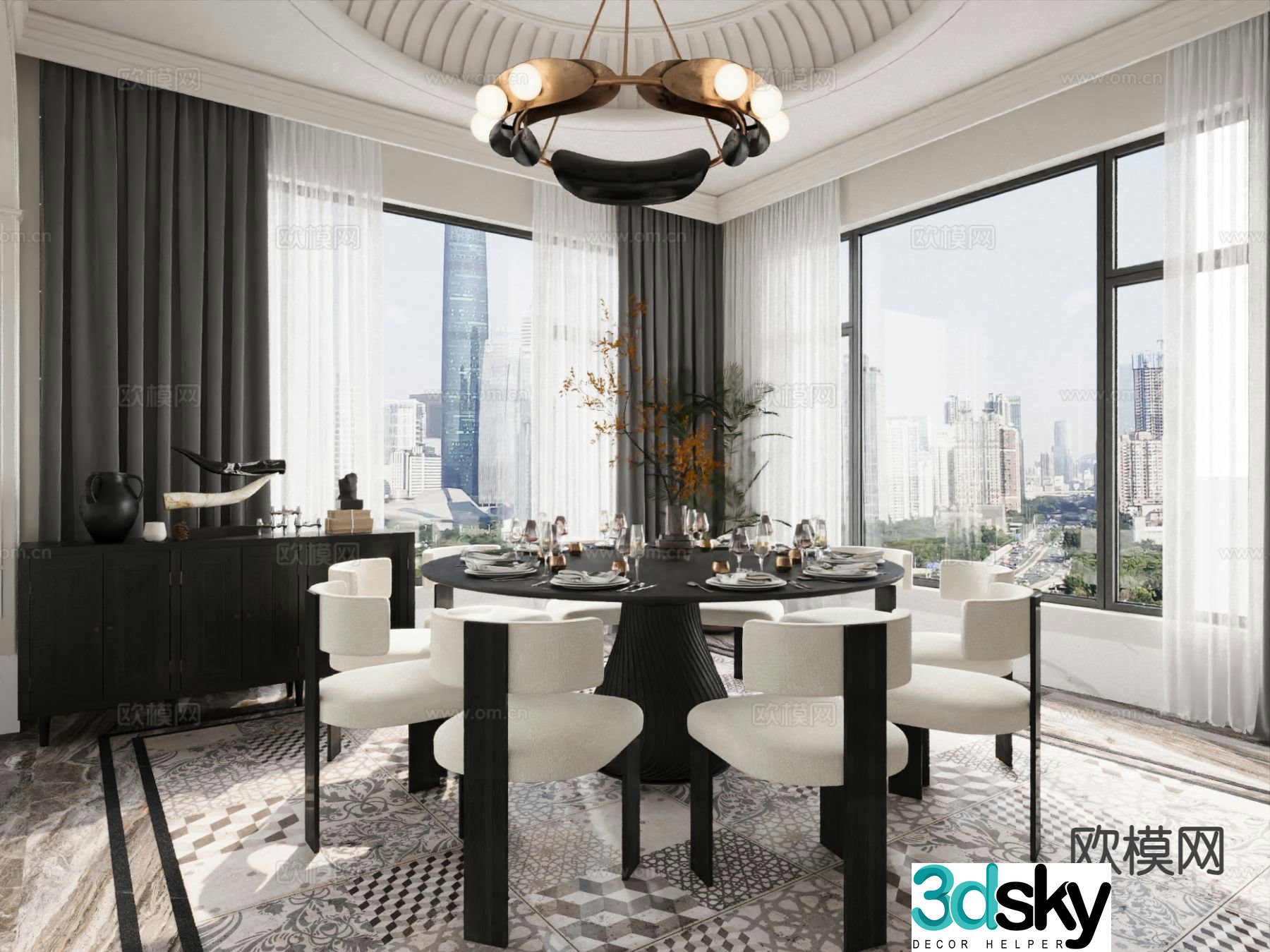 Modern restaurant 3d model