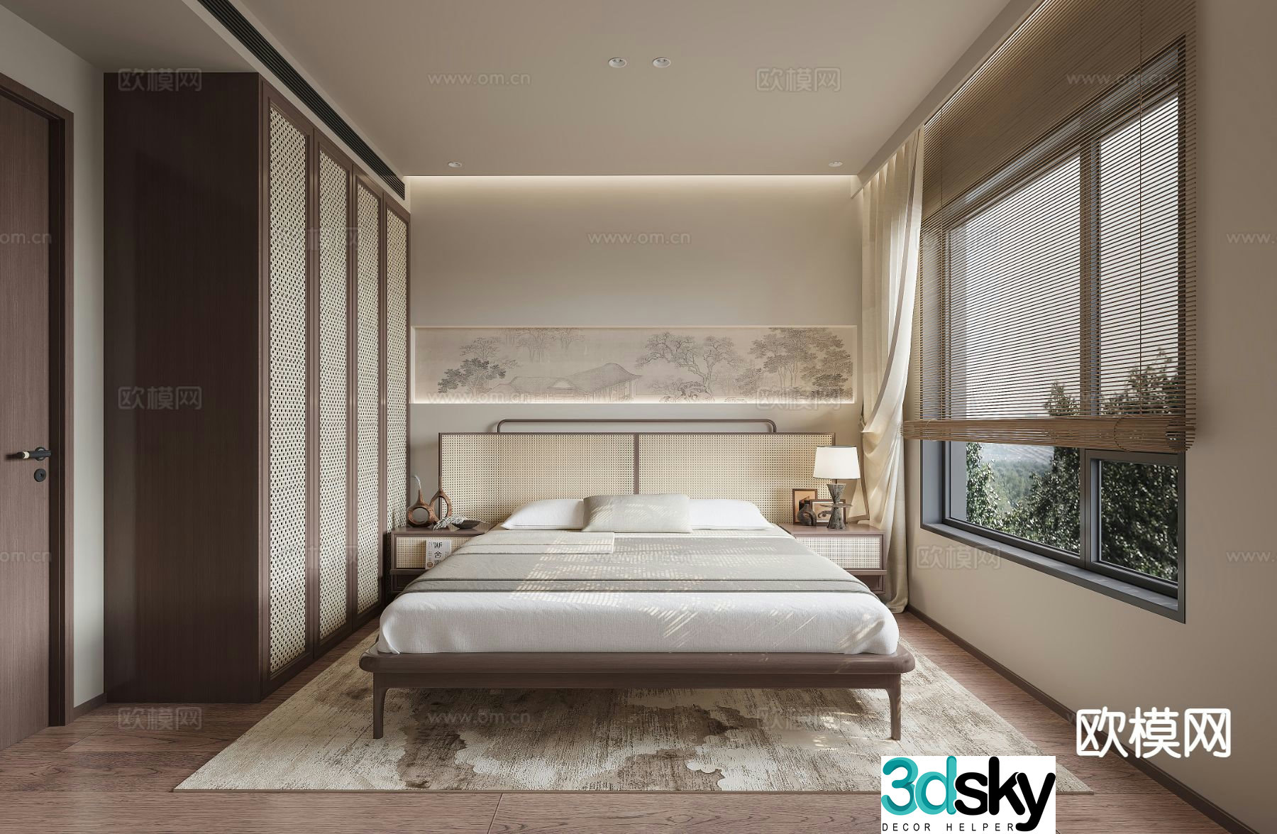 New Chinese style bedroom master bedroom 3d model