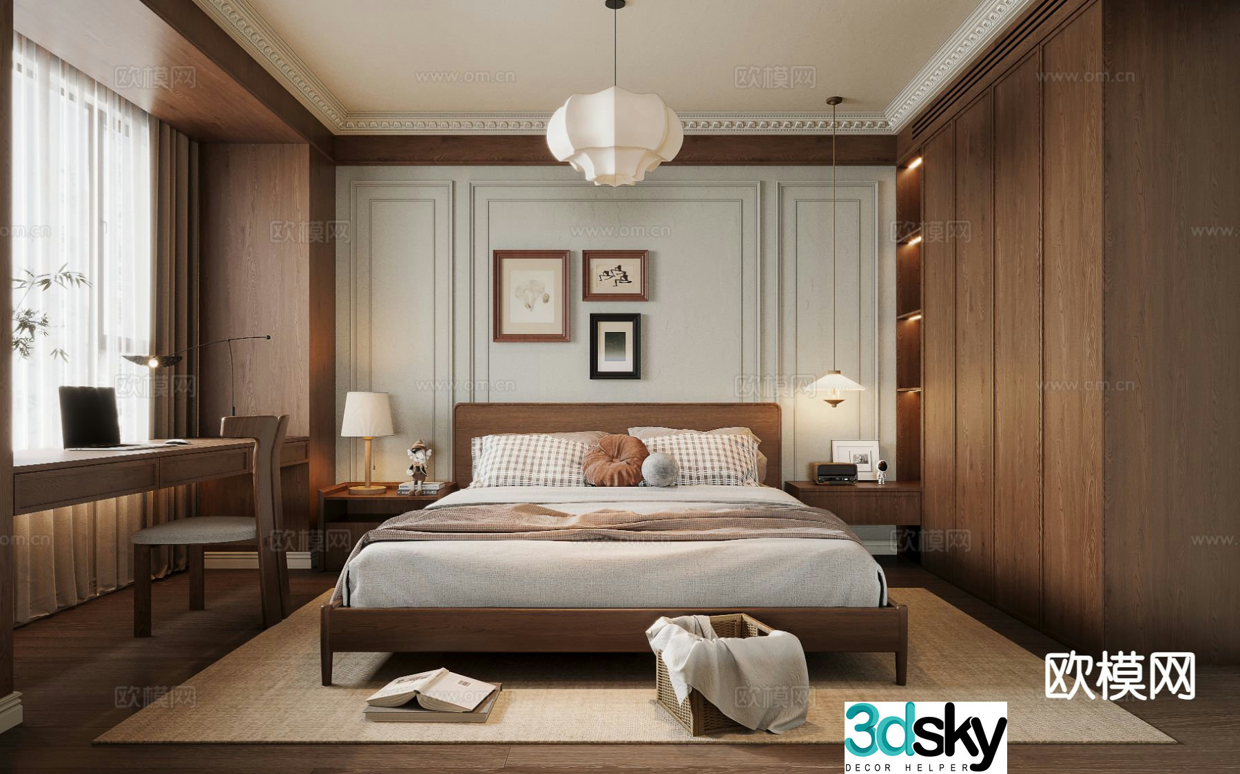 Medieval style bedroom master bedroom 3d model