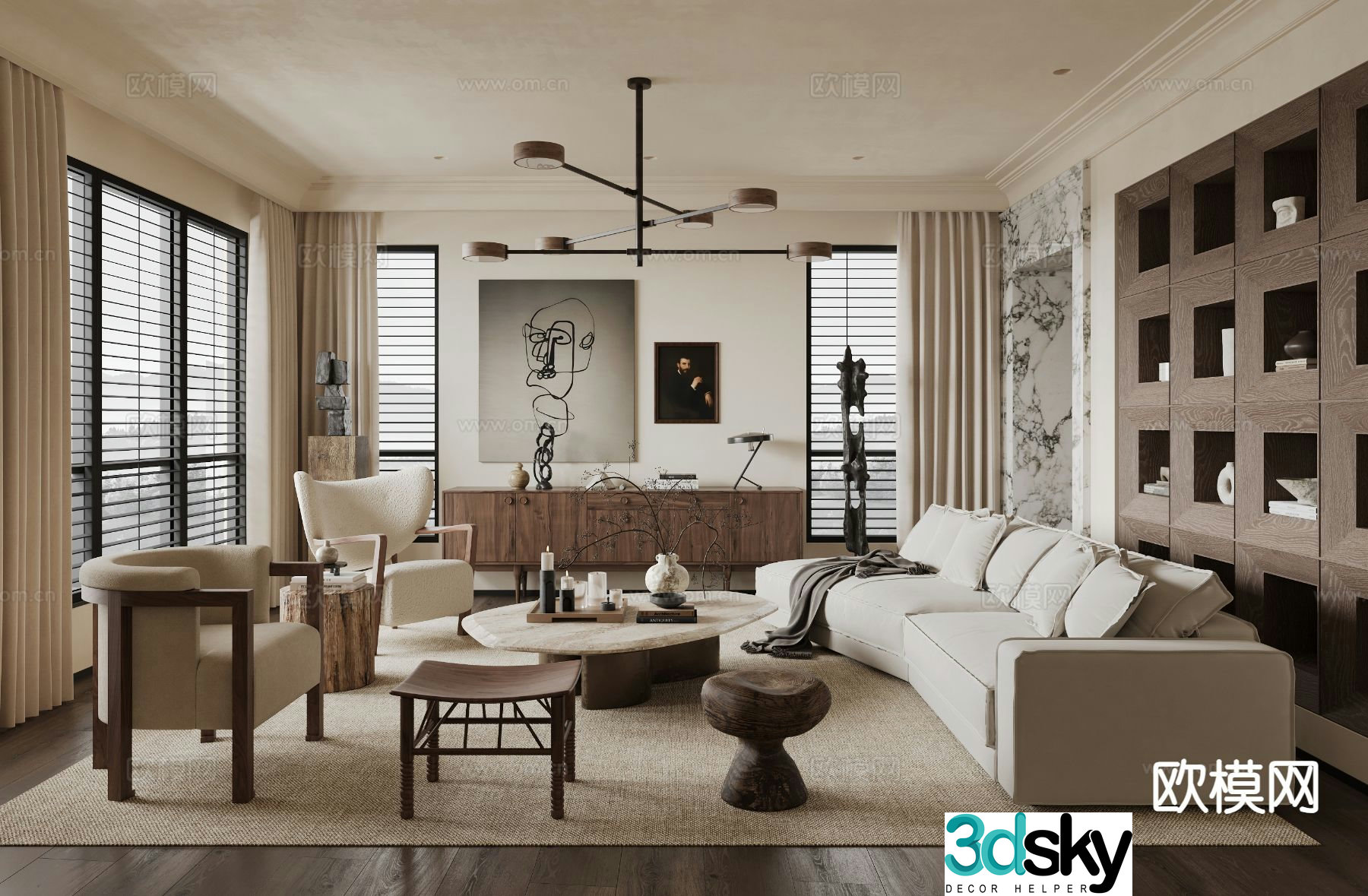 Medieval style living room 3D model