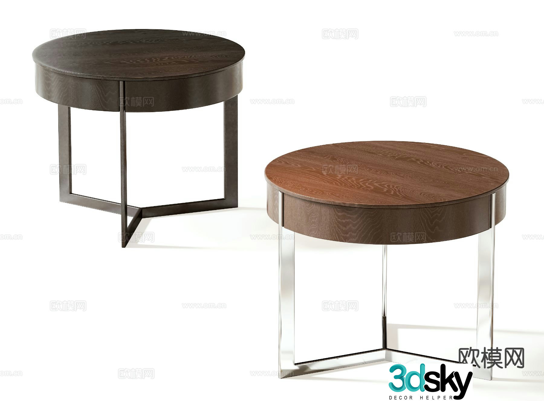 Modern round table side table 3d model