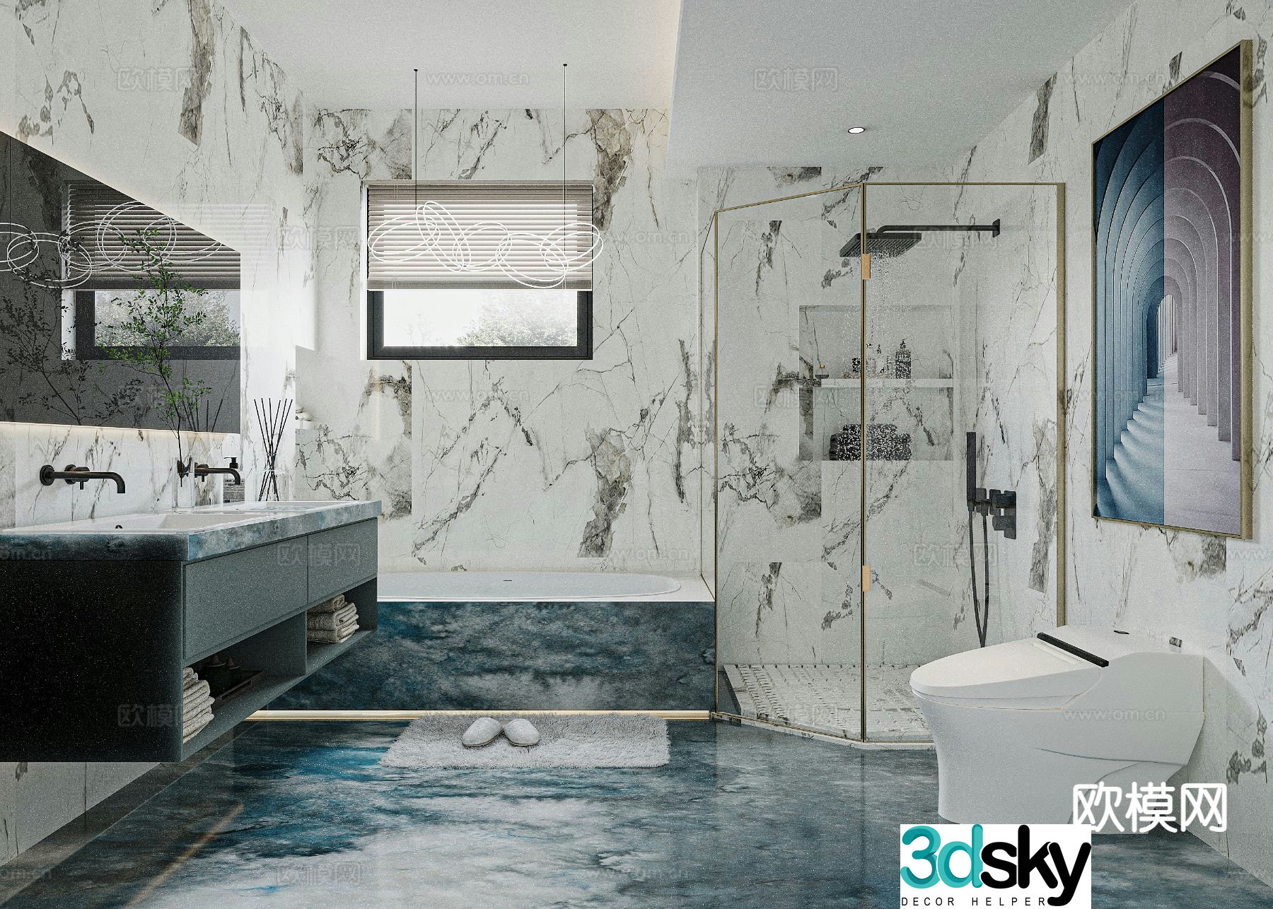 Modern bathroom bathroom 3d model
