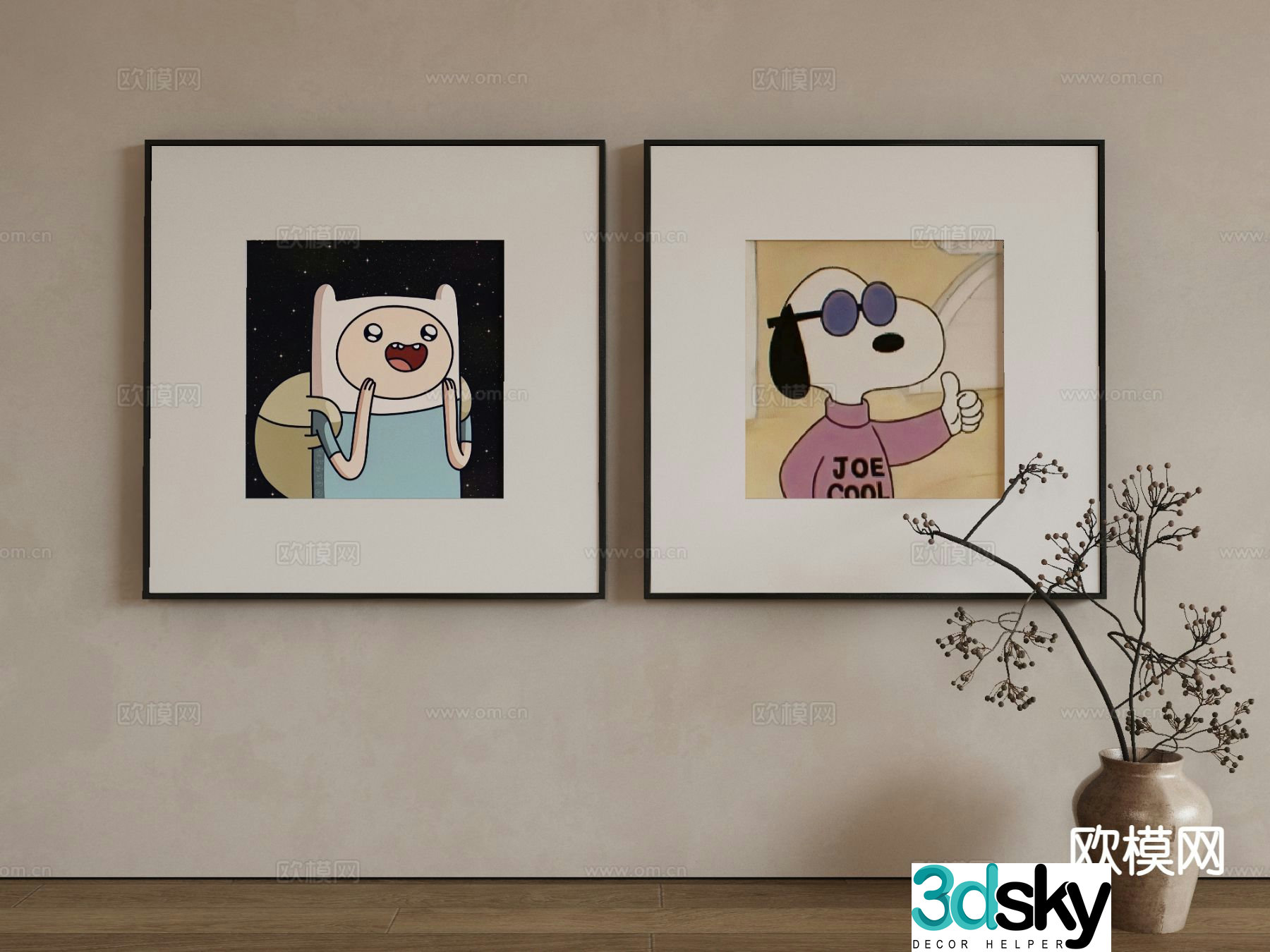 Modern decorative painting cartoon hanging painting children’s hanging painting 3D model