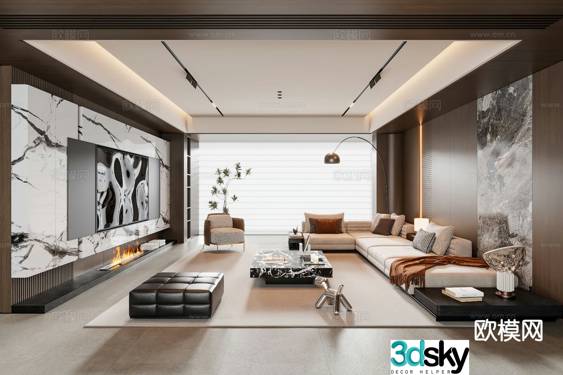 Italian living room 3d model