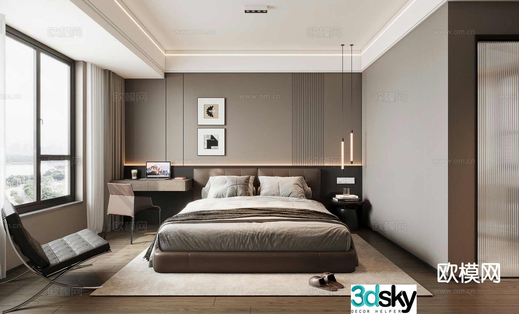 Italian style bedroom master bedroom 3d model