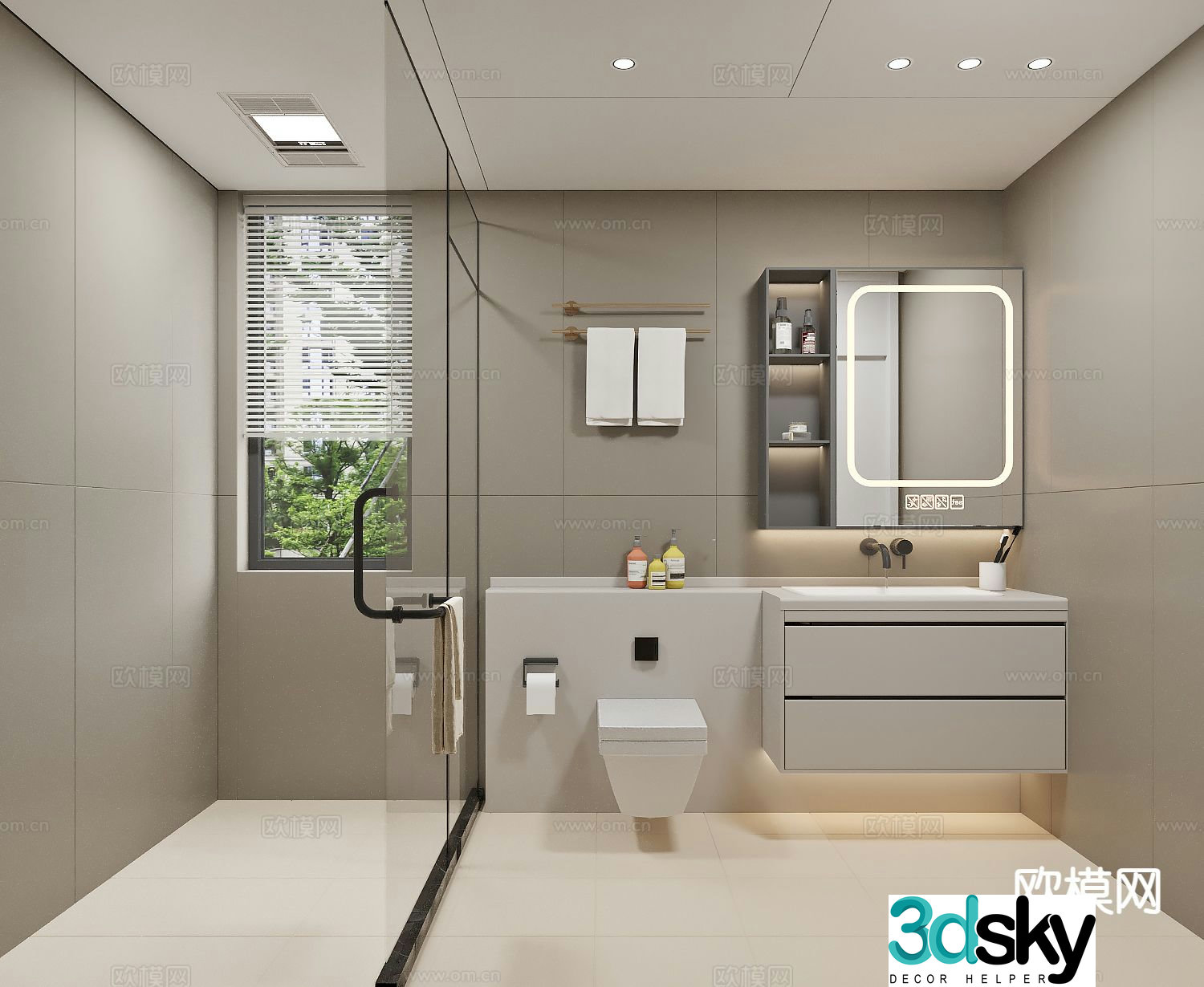 Modern bathroom bathroom 3d model