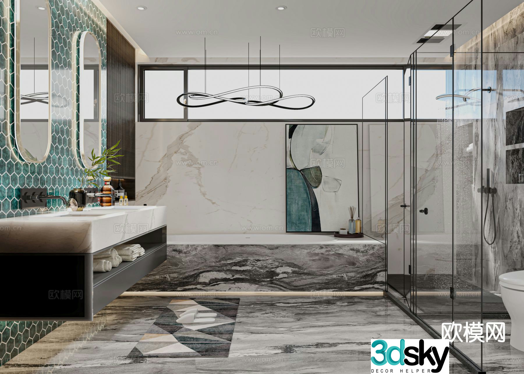 Modern bathroom bathroom 3d model