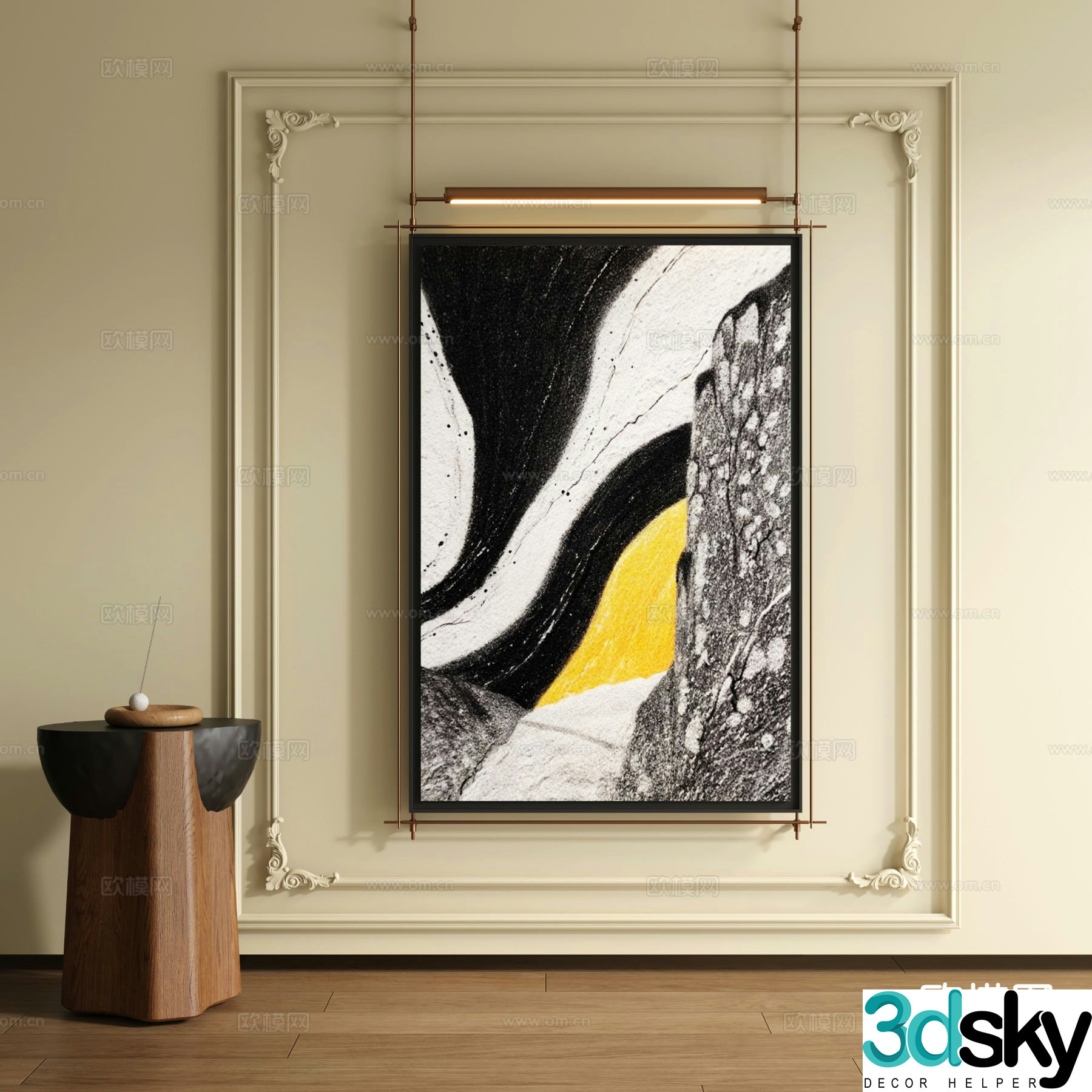 Modern art painting decorative painting 3d model