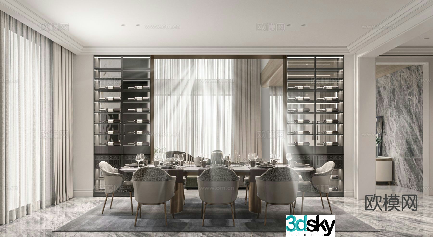 Italian villa restaurant 3D model
