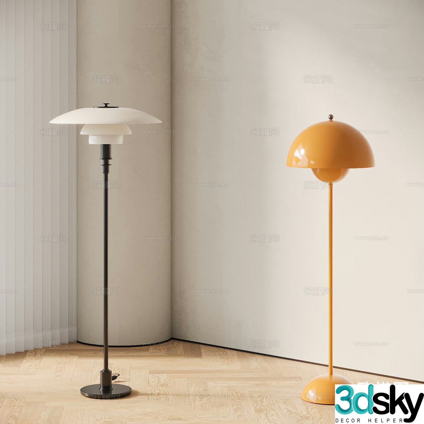 Modern floor lamp 3d model
