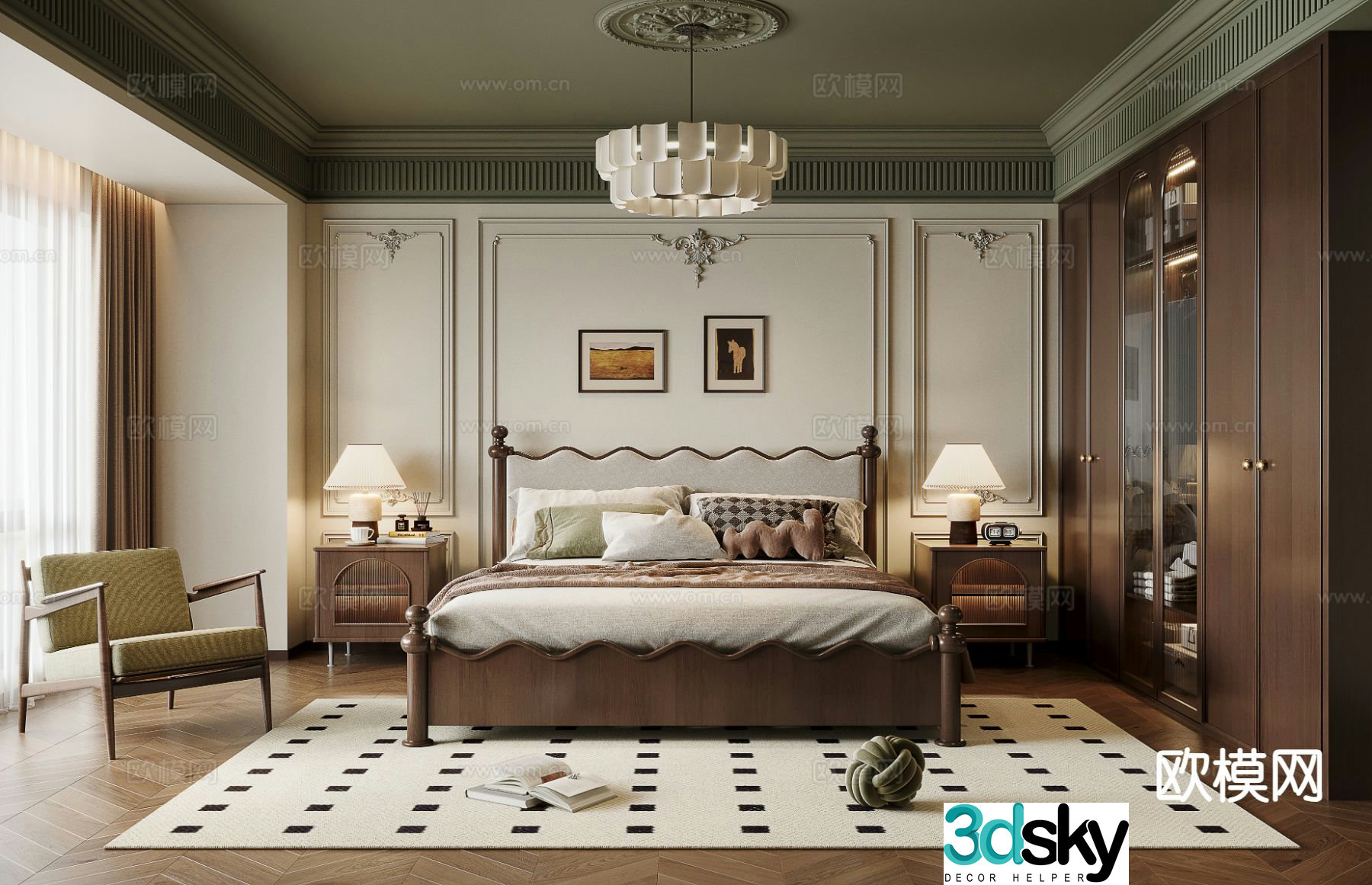 French bedroom master bedroom 3d model