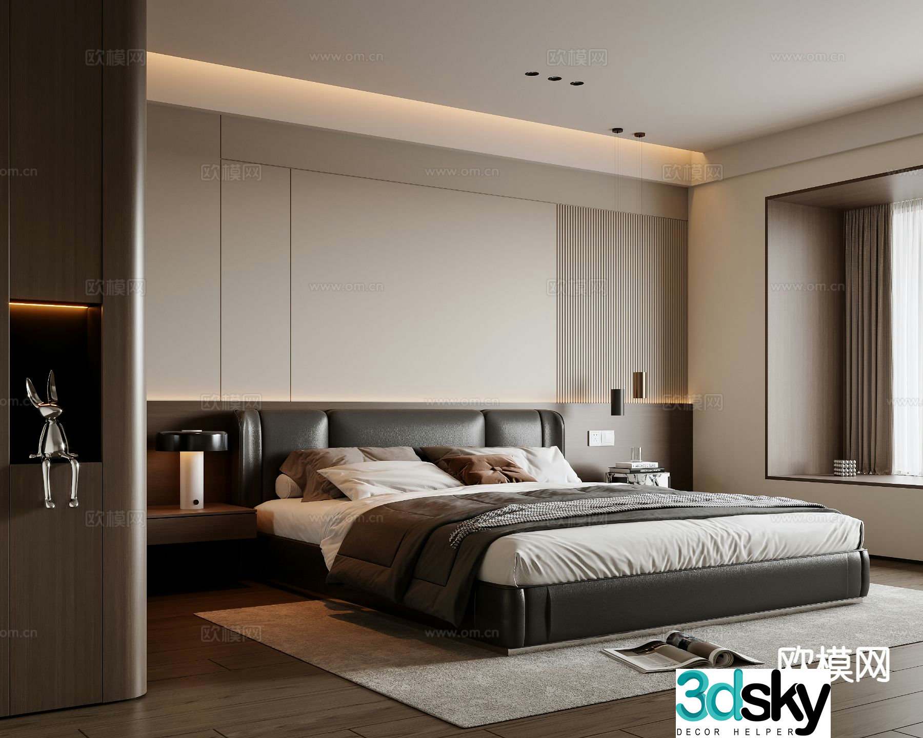 Italian style bedroom master bedroom 3d model