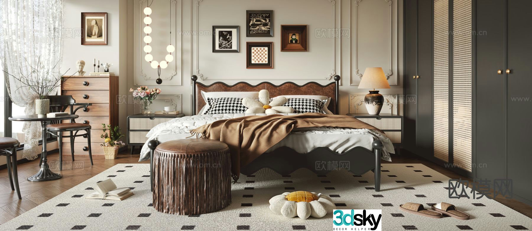 French bedroom master bedroom 3d model