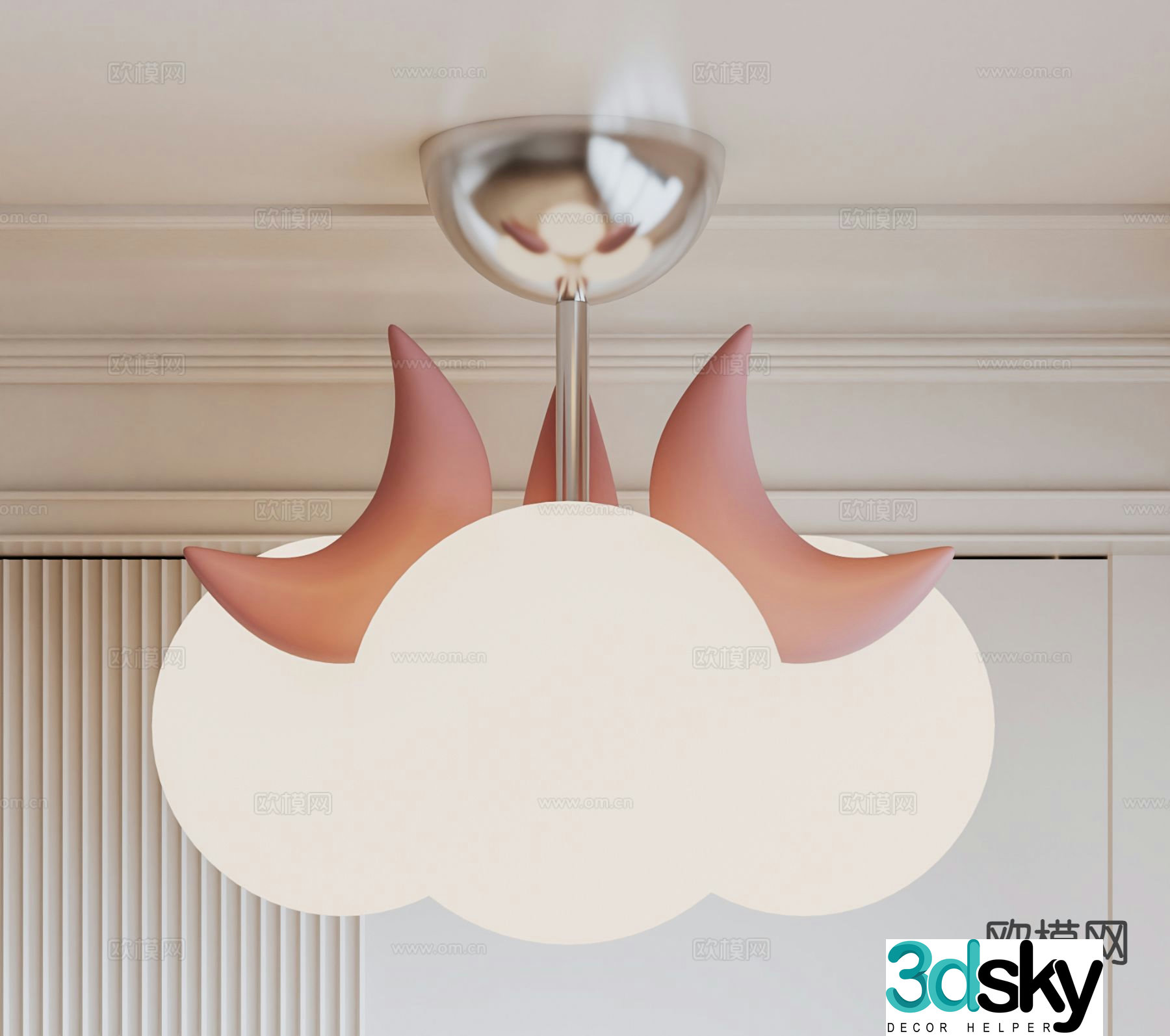 Cream style chandelier children’s chandelier 3d model