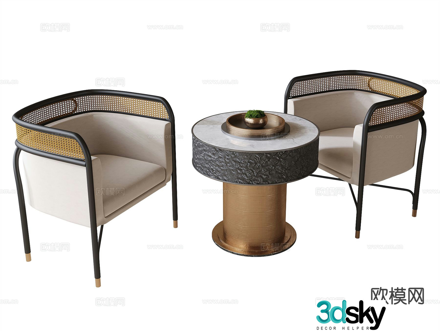 Modern negotiation tables and chairs coffee tables and chairs leisure tables and chairs 3D model