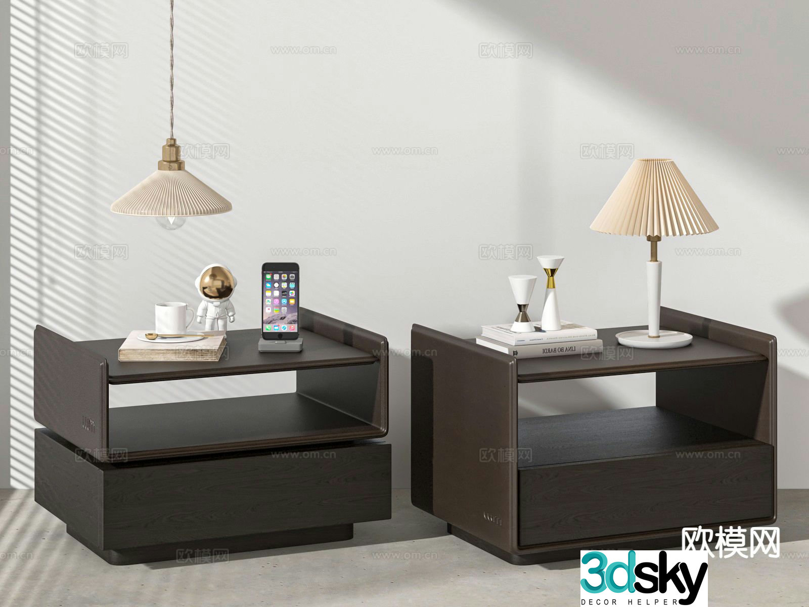 Italian bedside table 3d model