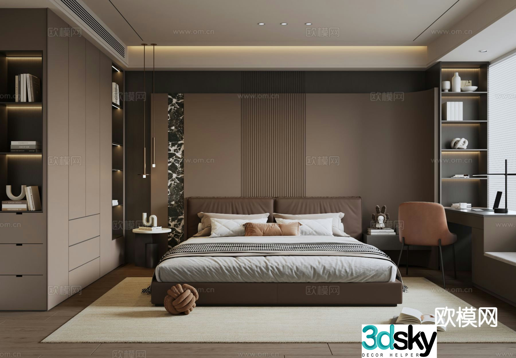 Italian style bedroom master bedroom 3d model