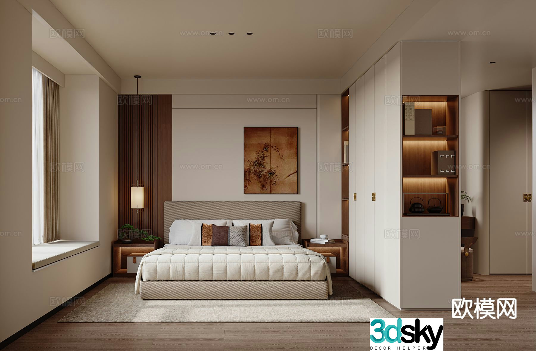 Wabi Sabi bedroom master bedroom 3d model
