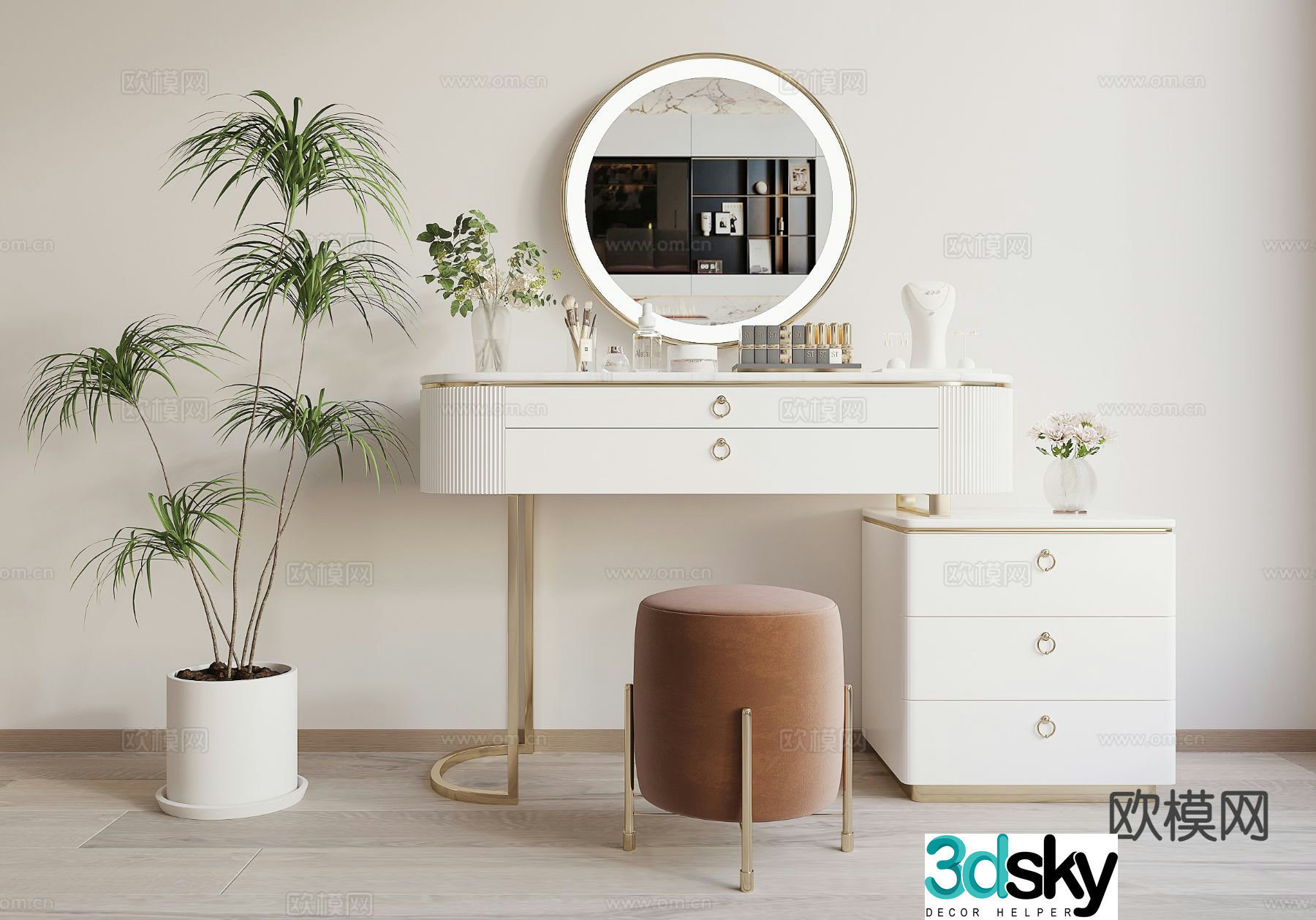 Modern dressing table dressing table 3d model