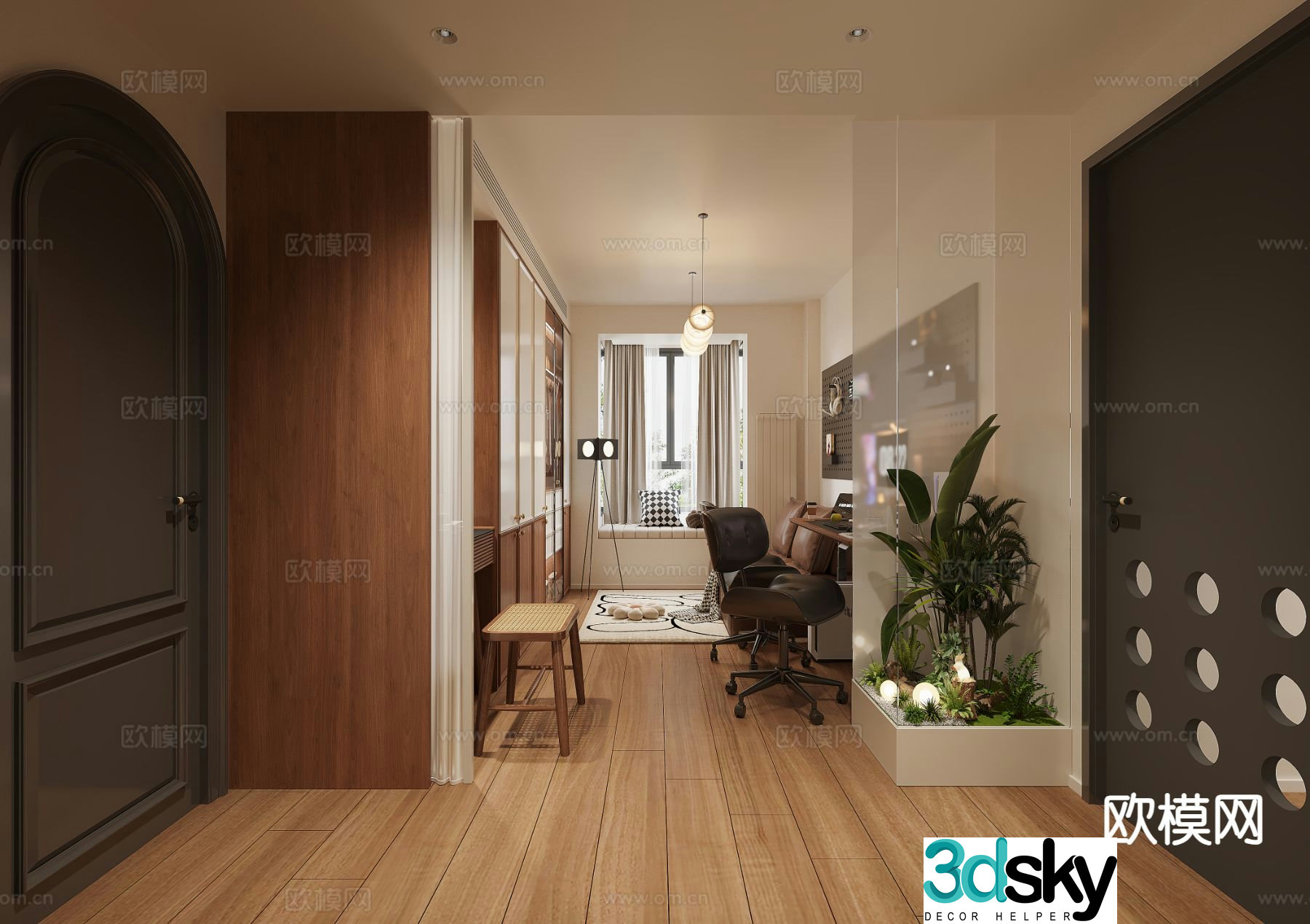 Medieval style study multifunctional room 3D model