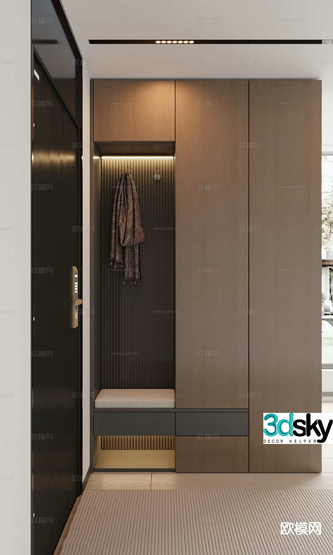 Italian style entrance shoe cabinet 3D model